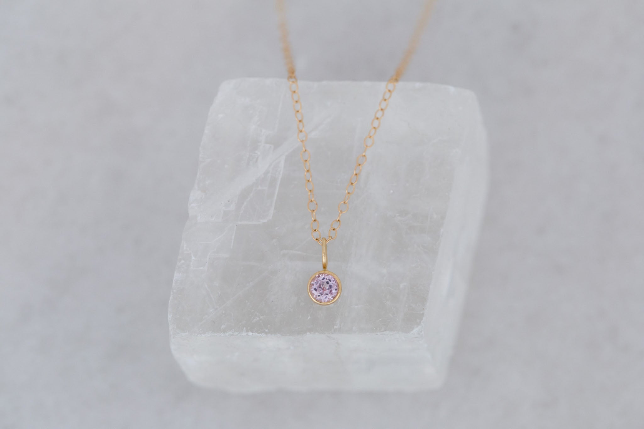 4.25 mm Icy Lavender Sapphire Necklace 0.42 ct | 14k Recycled Gold | One of a Kind