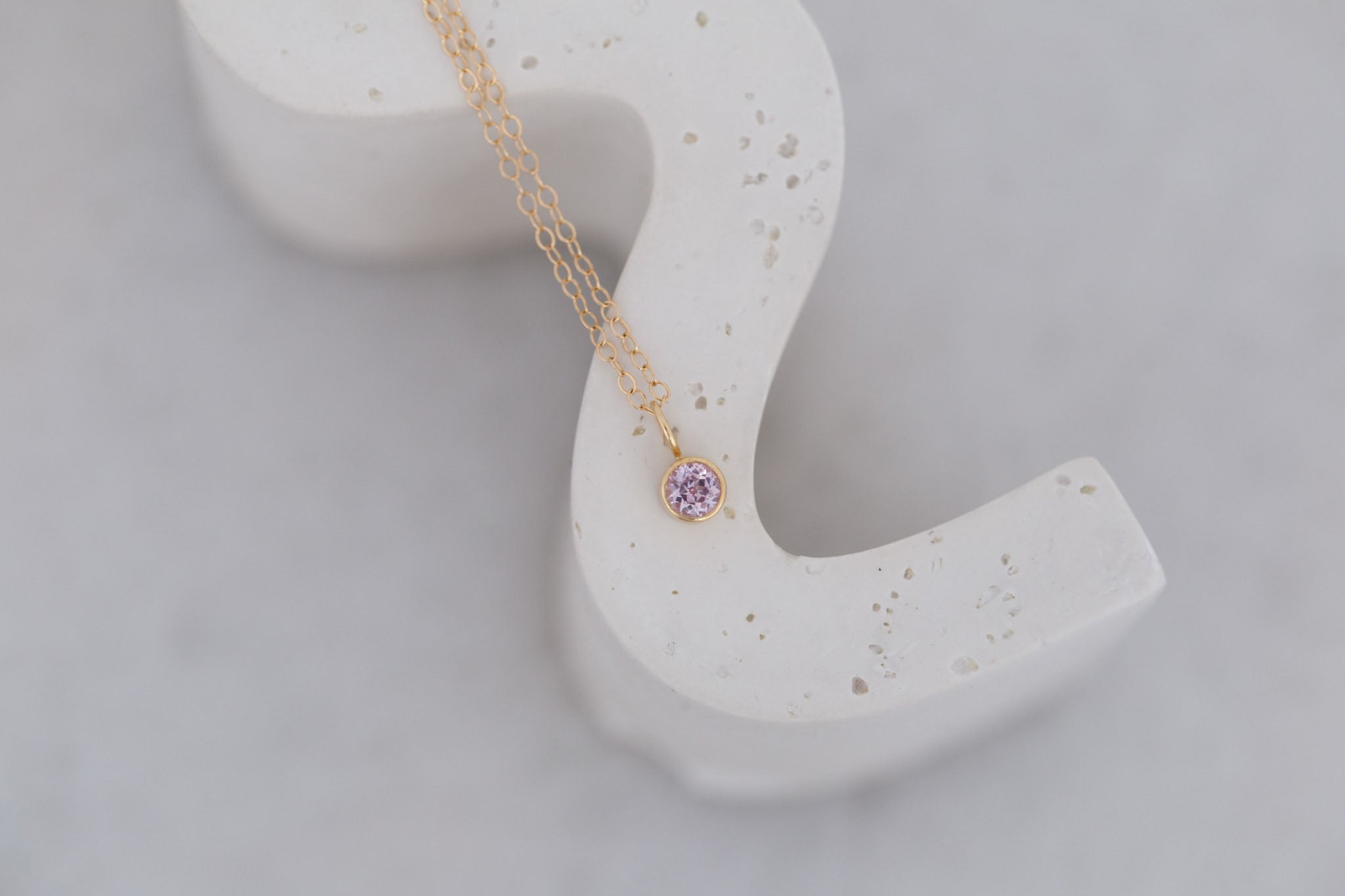 4.25 mm Icy Lavender Sapphire Necklace 0.42 ct | 14k Recycled Gold | One of a Kind