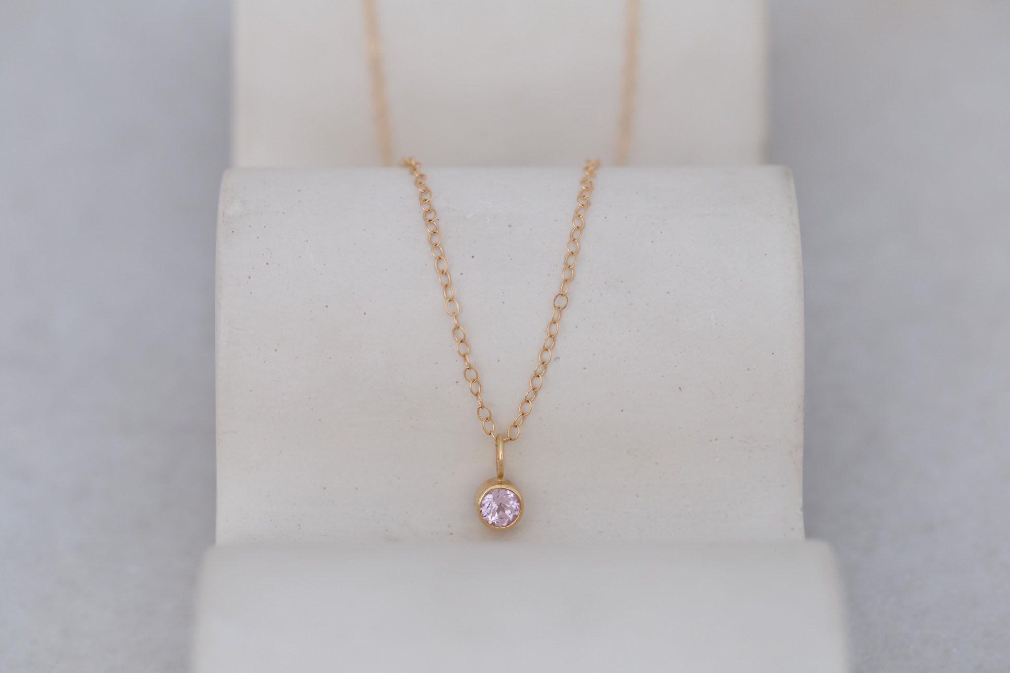 4.25 mm Icy Lavender Sapphire Necklace 0.42 ct | 14k Recycled Gold | One of a Kind
