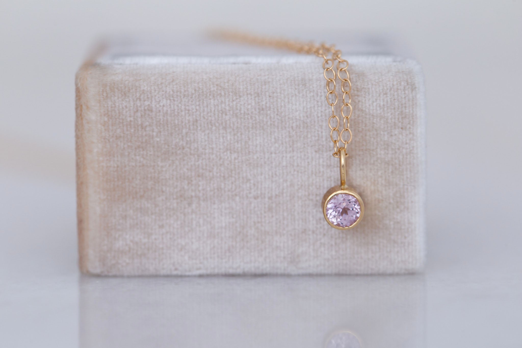 4.25 mm Icy Lavender Sapphire Necklace 0.42 ct | 14k Recycled Gold | One of a Kind
