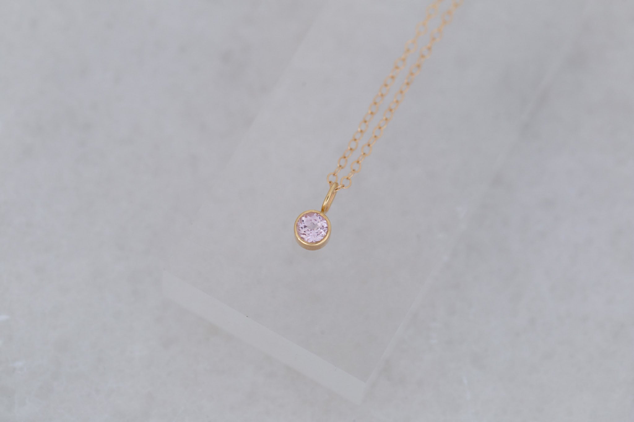 4.25 mm Icy Lavender Sapphire Necklace 0.42 ct | 14k Recycled Gold | One of a Kind