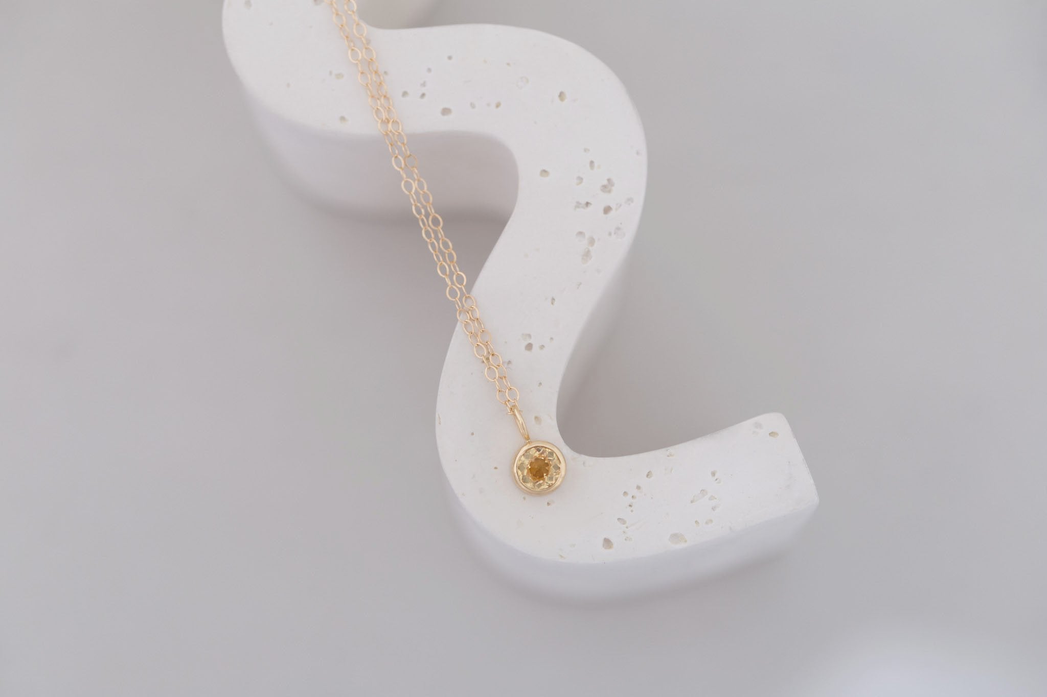 5.5 mm Apricot Sapphire Necklace 0.66 ct | 14k Recycled Gold | One of a kind