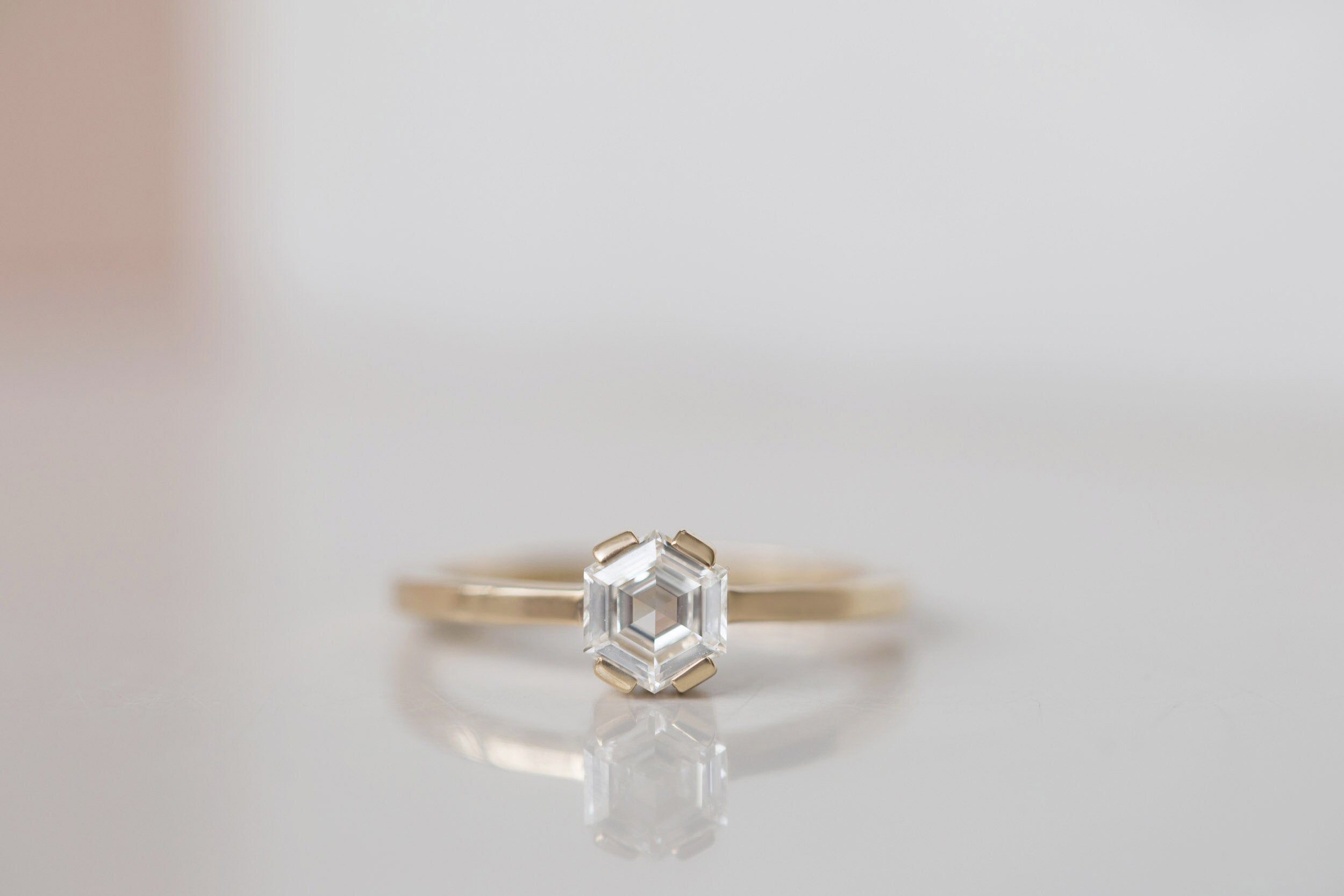 Farley Ring | Hexagon Step Cut Diamond Solitaire 0.68 ctw | 14k Recycled Gold | One of a Kind
