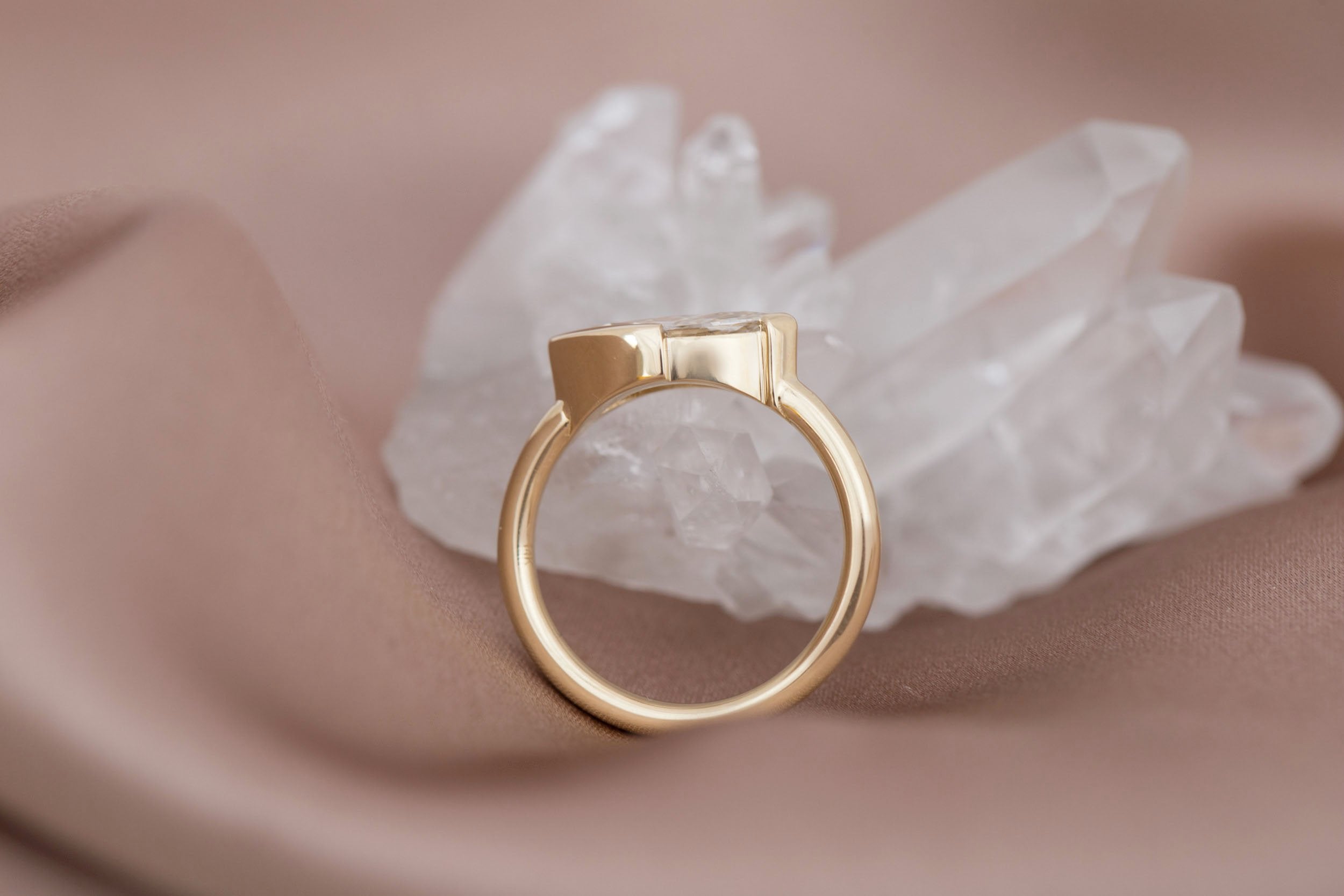 Varda Ring | East-West Marquise Diamond Engagement Ring 1.02 ct | 14k Recycled Gold | One of a Kind