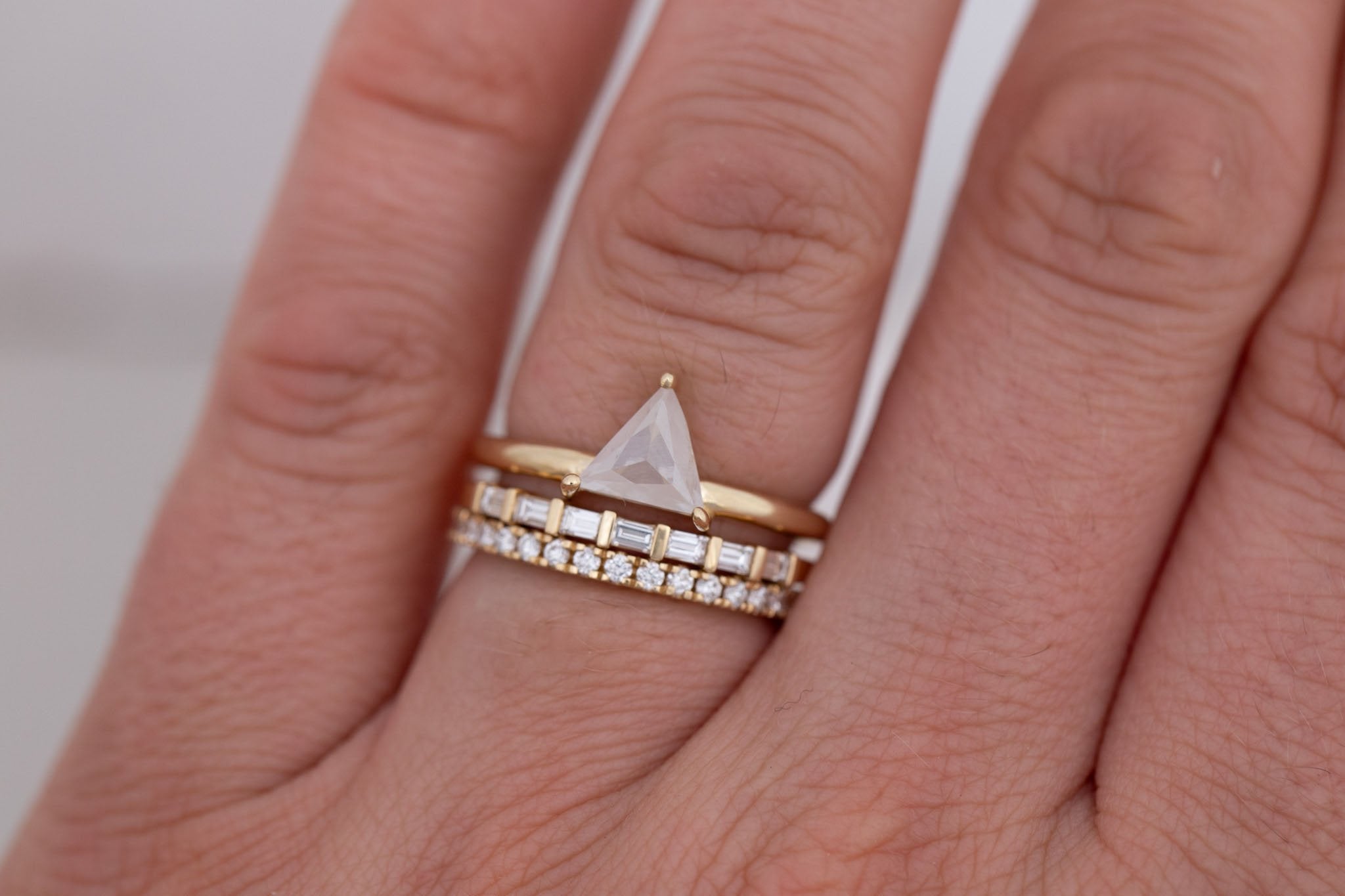 Briar Ring | Icy Diamond Triangle Solitaire Engagement Ring 1.23 ct | 14k Recycled Gold | One of a Kind