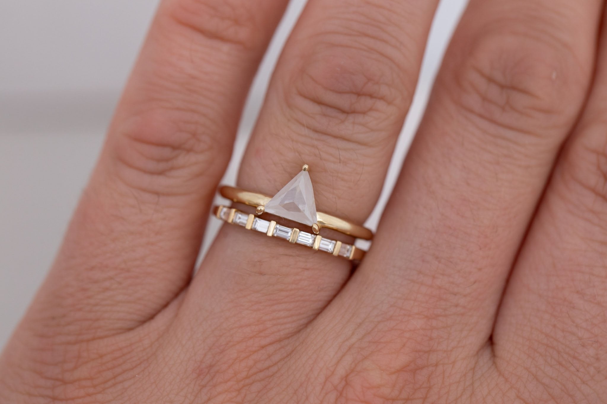 Briar Ring | Icy Diamond Triangle Solitaire Engagement Ring 1.23 ct | 14k Recycled Gold | One of a Kind