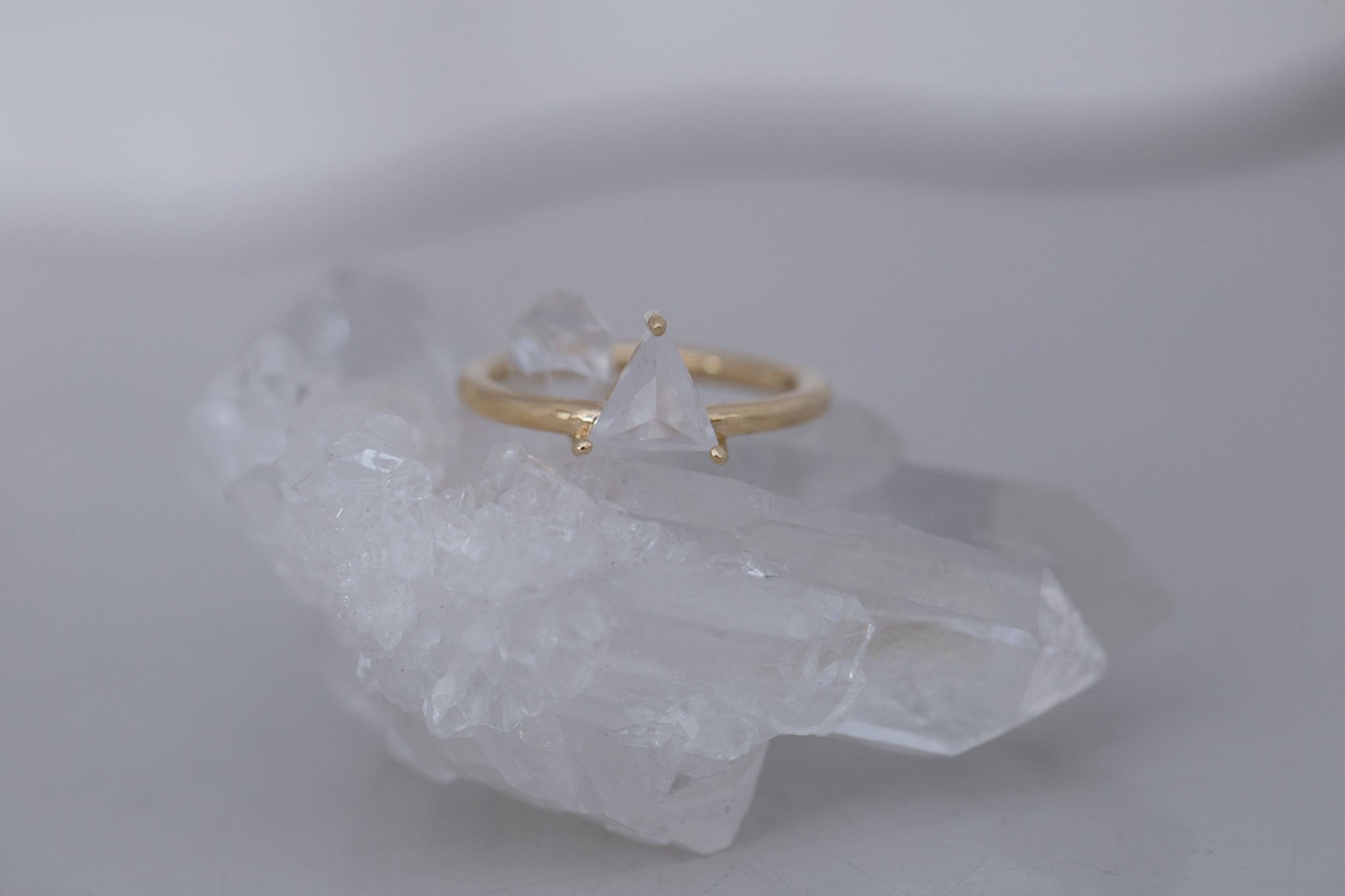 Briar Ring | Icy Diamond Triangle Solitaire Engagement Ring 1.23 ct | 14k Recycled Gold | One of a Kind