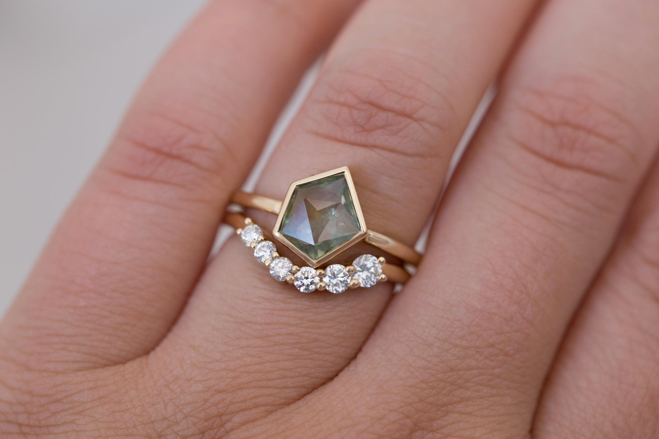 Avens Ring | Mint Geocut Montana Sapphire Engagement Ring 1.41 ct | 14k Recycled Gold | One of a Kind