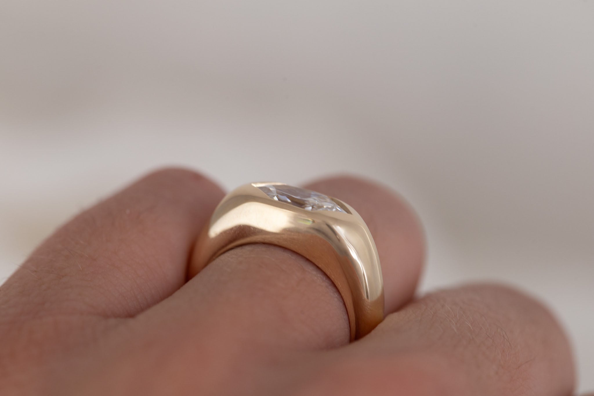 Lyric Ring | Lab Duchess Cut Dome Band Engagement Ring 1.53 ct | 14k Recycled Gold | One of a Kind