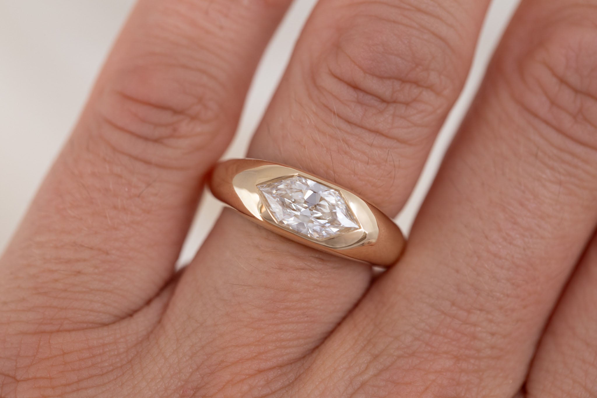 Lyric Ring | Lab Duchess Cut Dome Band Engagement Ring 1.53 ct | 14k Recycled Gold | One of a Kind