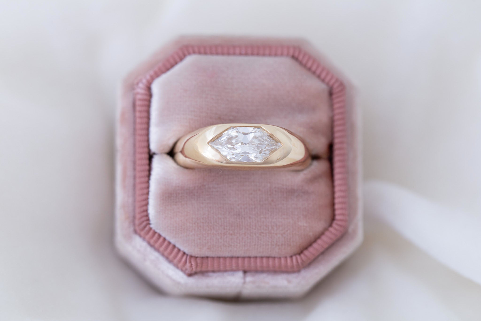 Lyric Ring | Lab Duchess Cut Dome Band Engagement Ring 1.53 ct | 14k Recycled Gold | One of a Kind