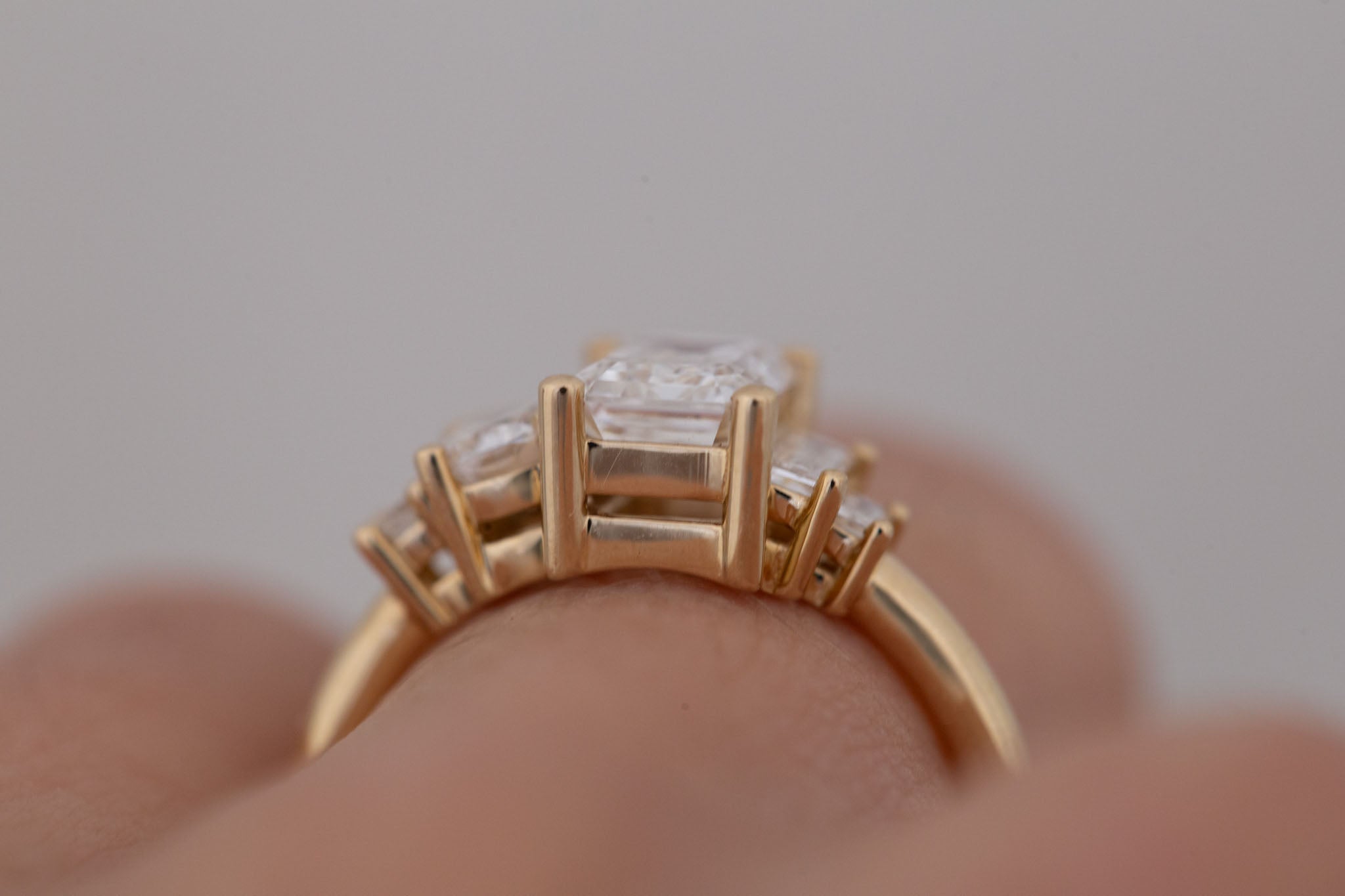 Rosalie Ring | Lab Radiant Diamond + Diamond Cluster Engagement Ring 1.56 ct | 14k Recycled Gold | One of a Kind