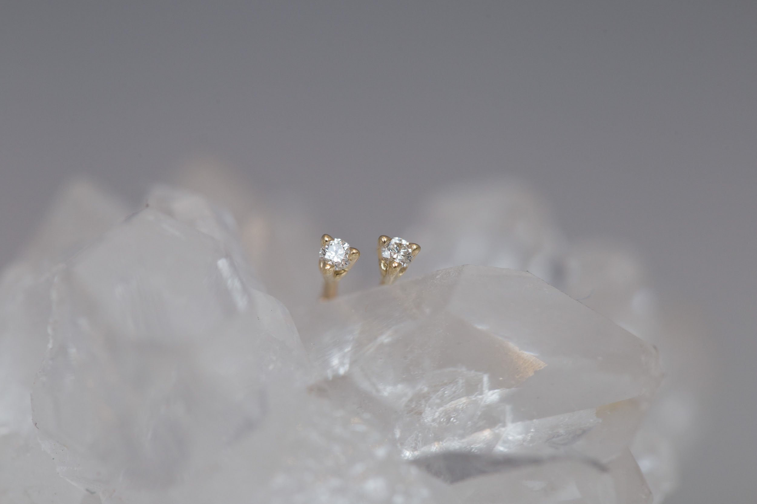 1.5 mm Diamond Round Earrings | 14k Recycled Gold