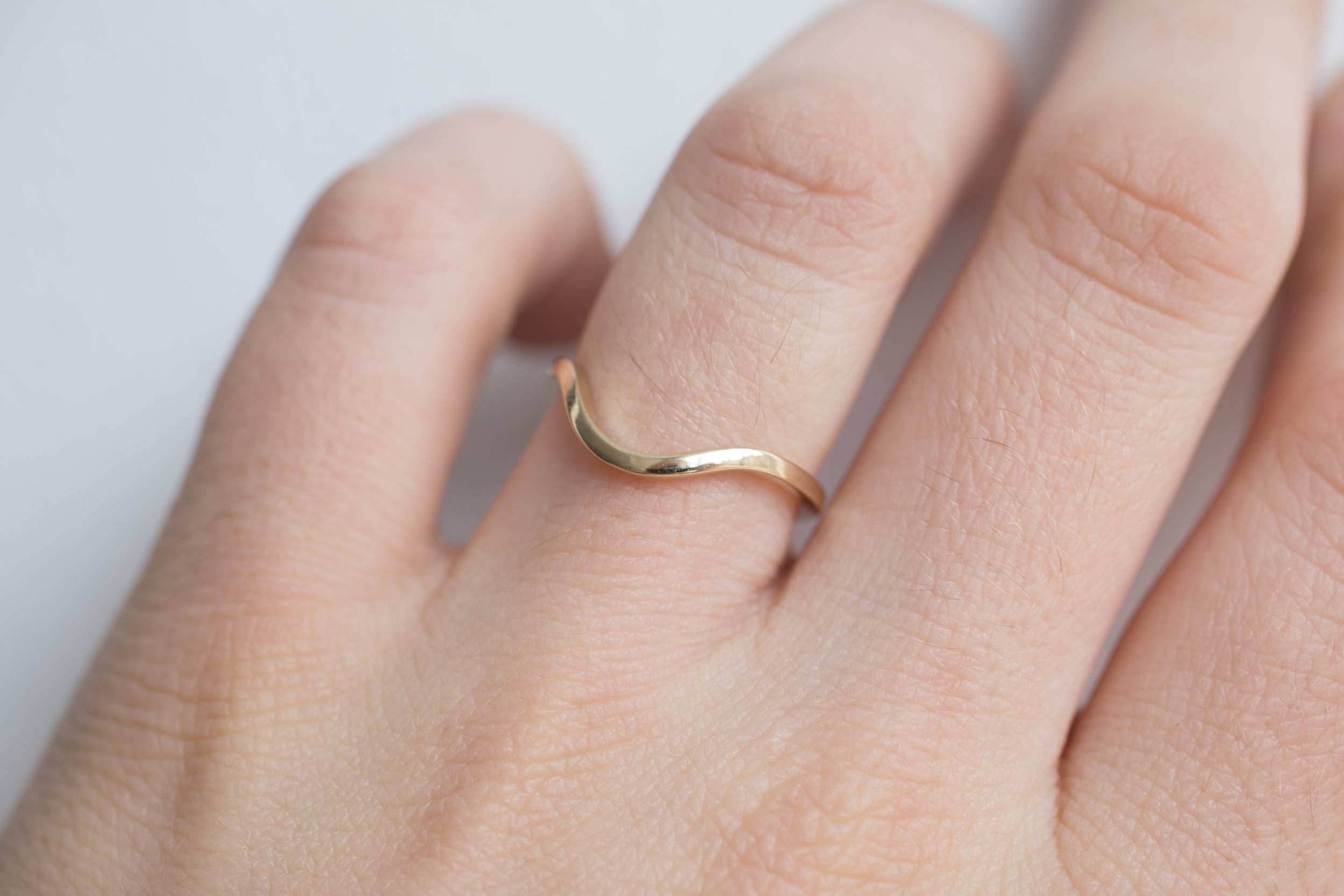 Contour Curve Square Band | 14k Recycled Gold
