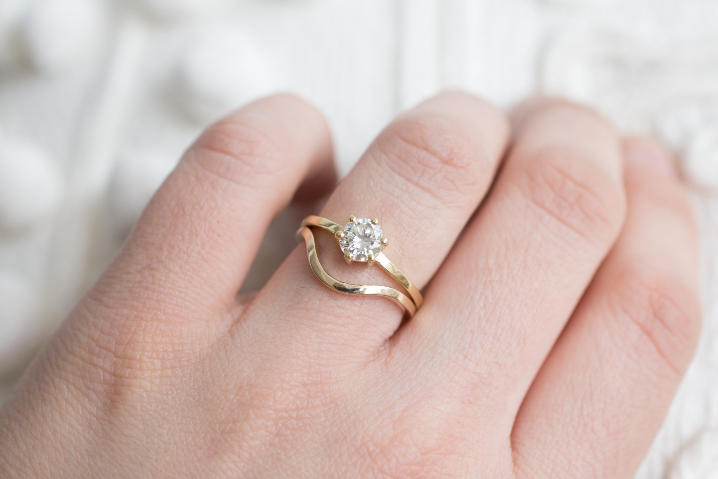 Contour Curve Square Band | 14k Recycled Gold