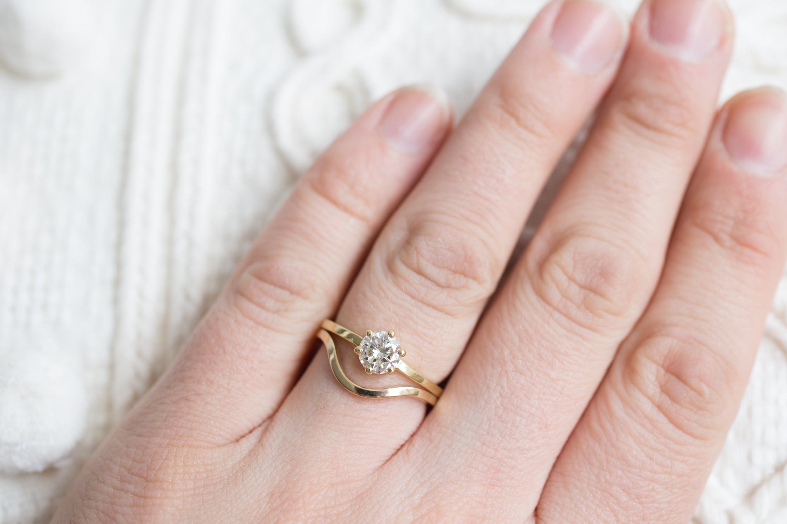 Contour Curve Square Band | 14k Recycled Gold