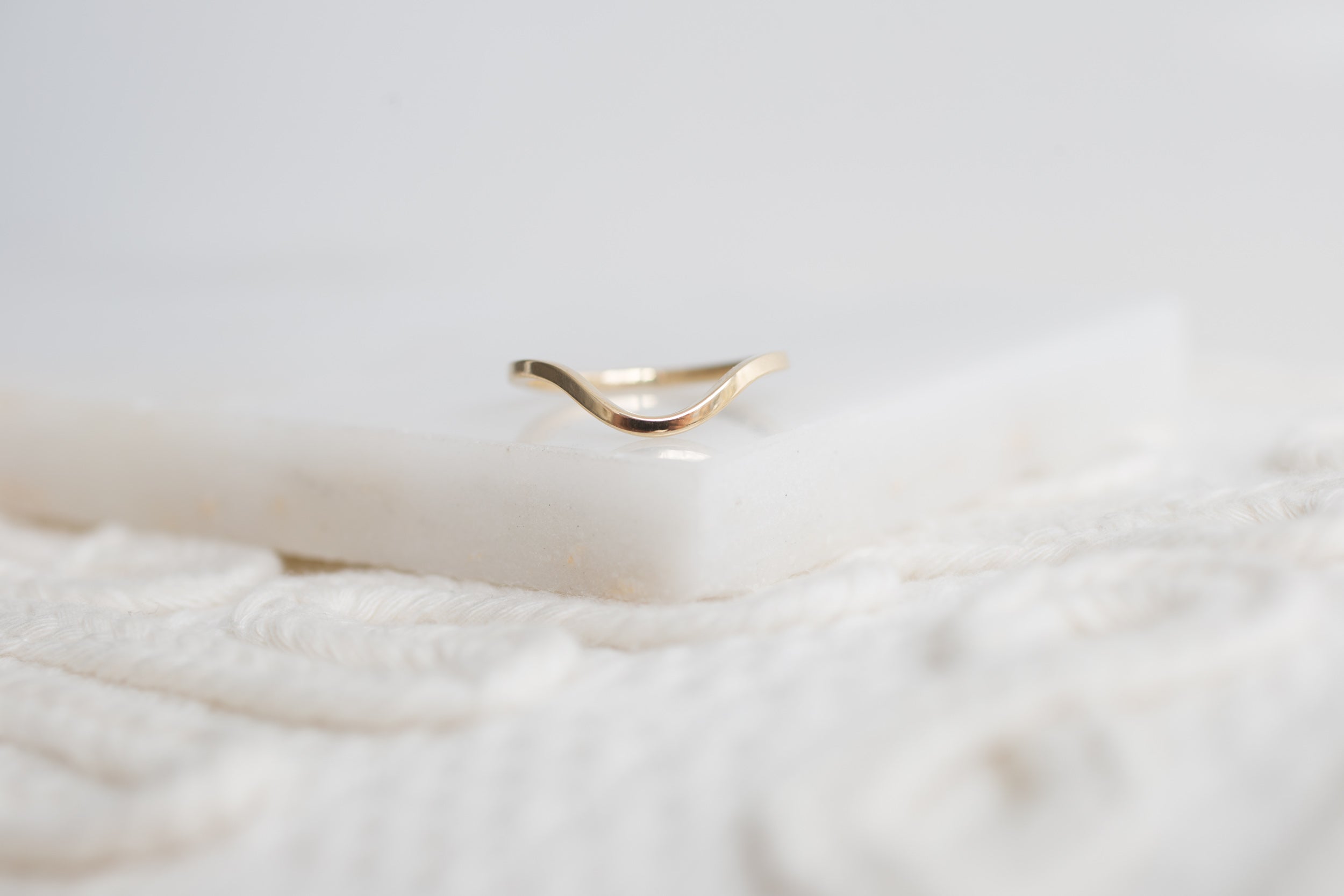 Contour Curve Square Band | 14k Recycled Gold