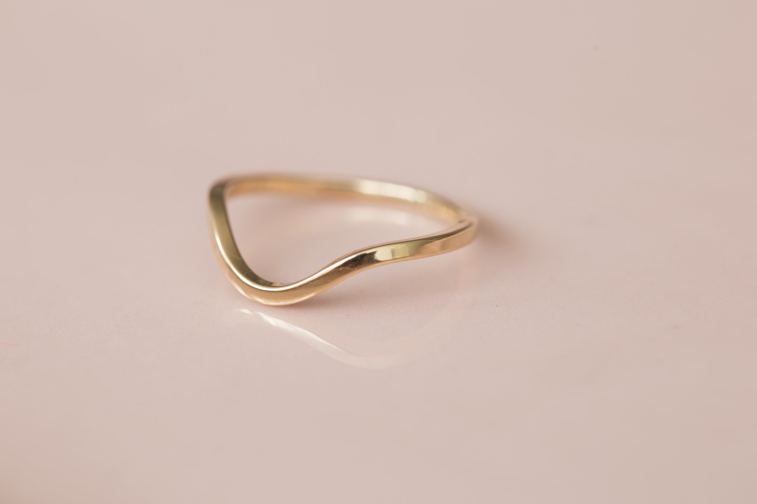 Contour Curve Square Band | 14k Recycled Gold
