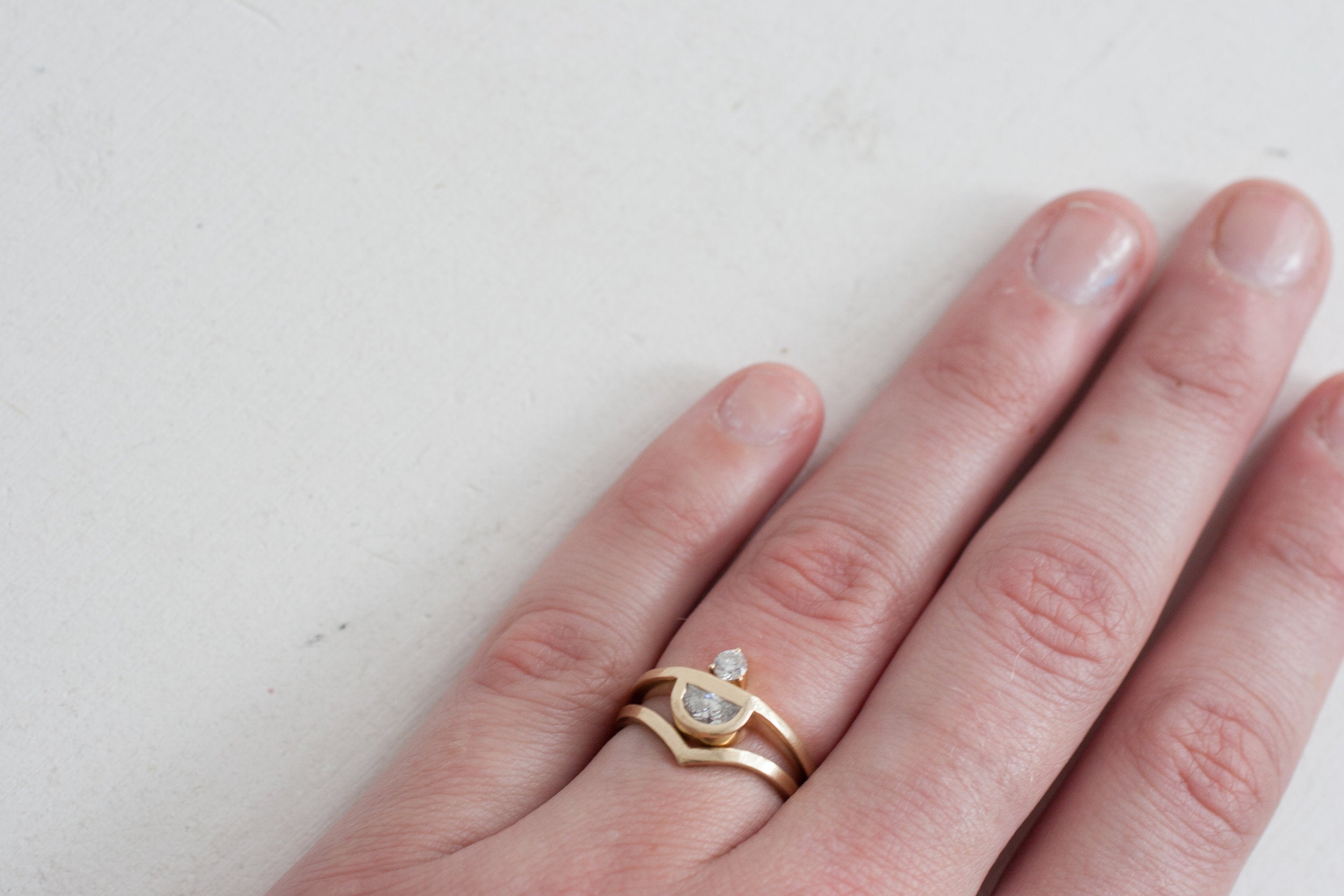Square Contour V Band | 14k Recycled Yellow Gold