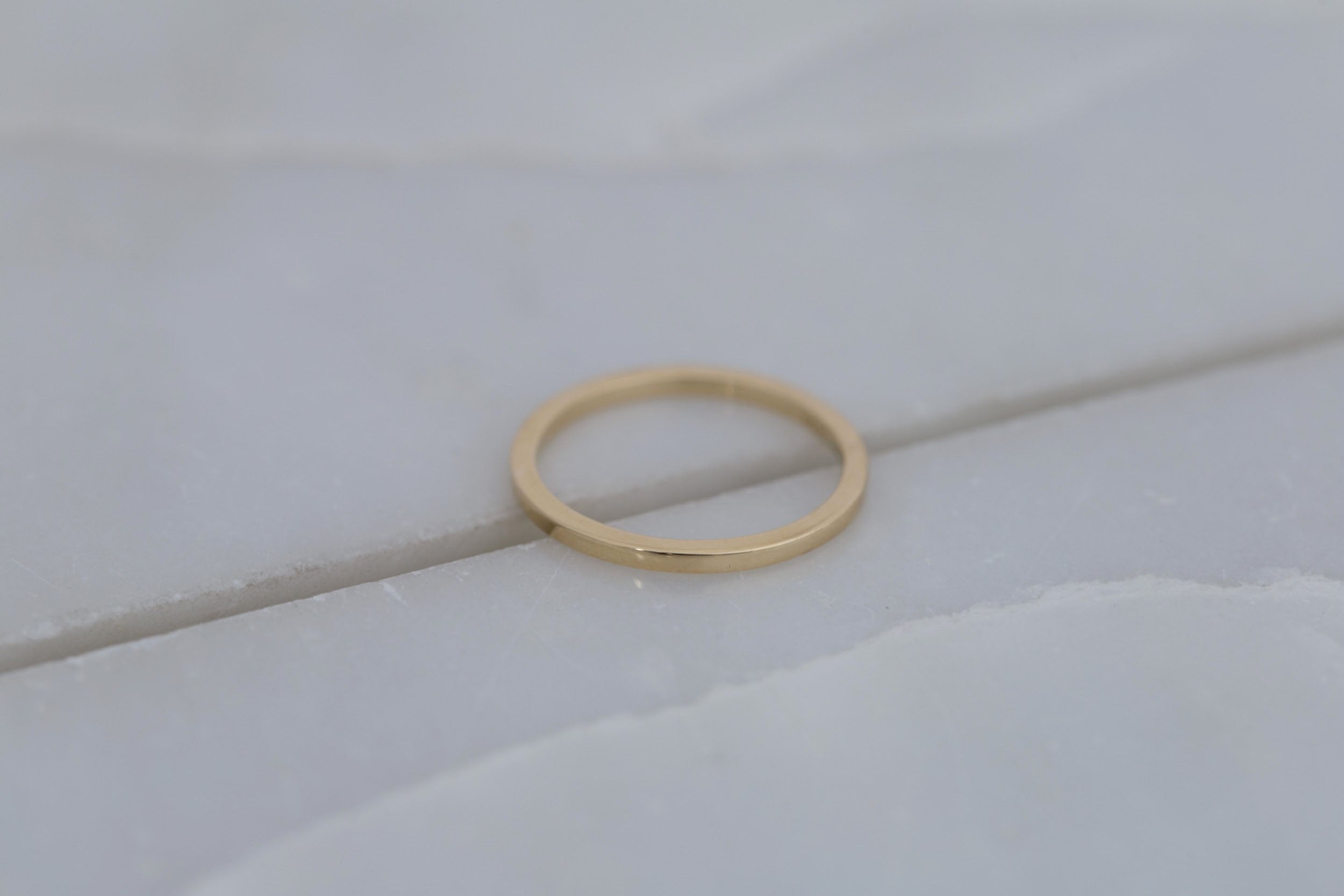 1.5 x 1.5 mm Square Band | 14k Recycled Gold