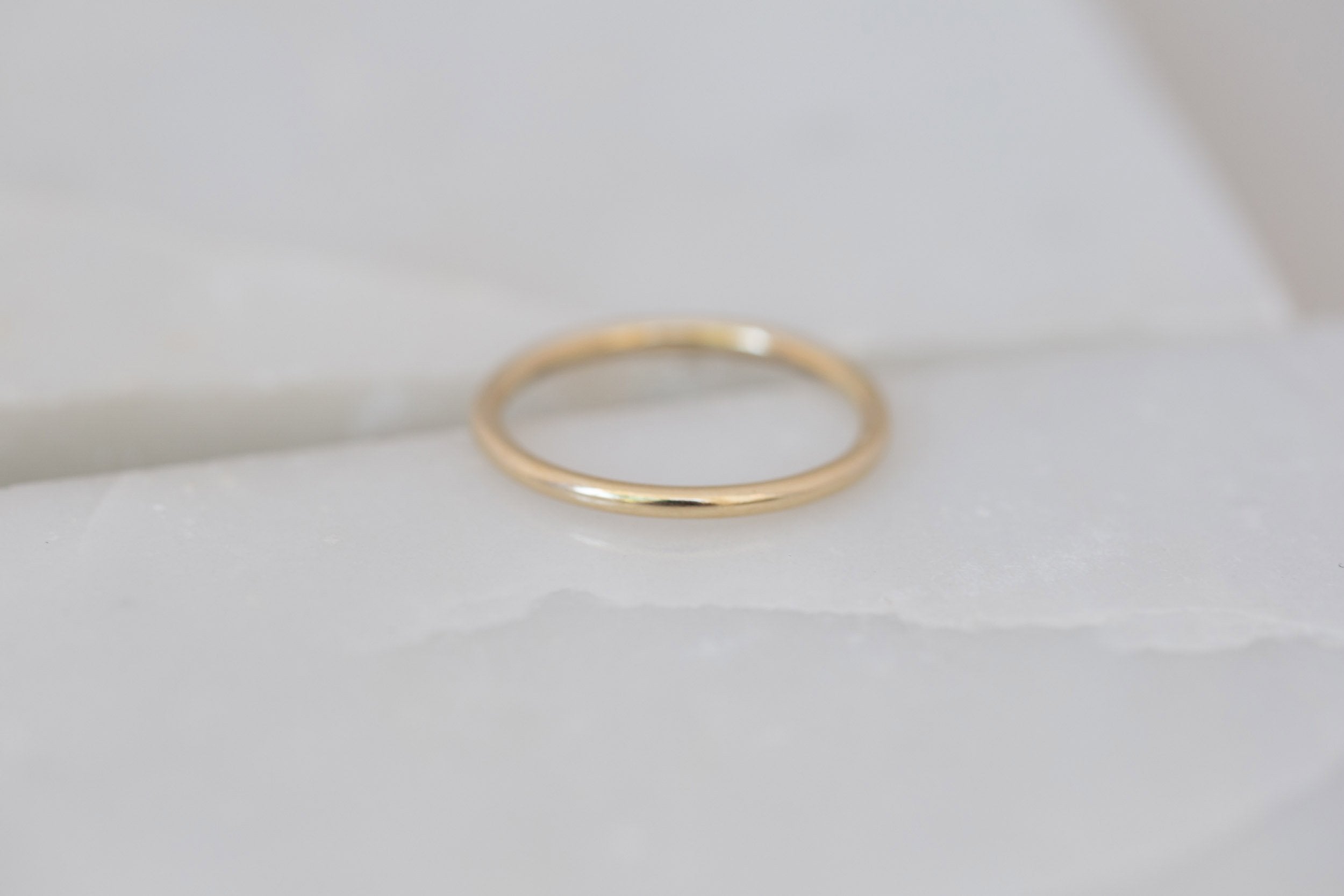 1.6 mm Full Round Band | 14k Recycled Gold