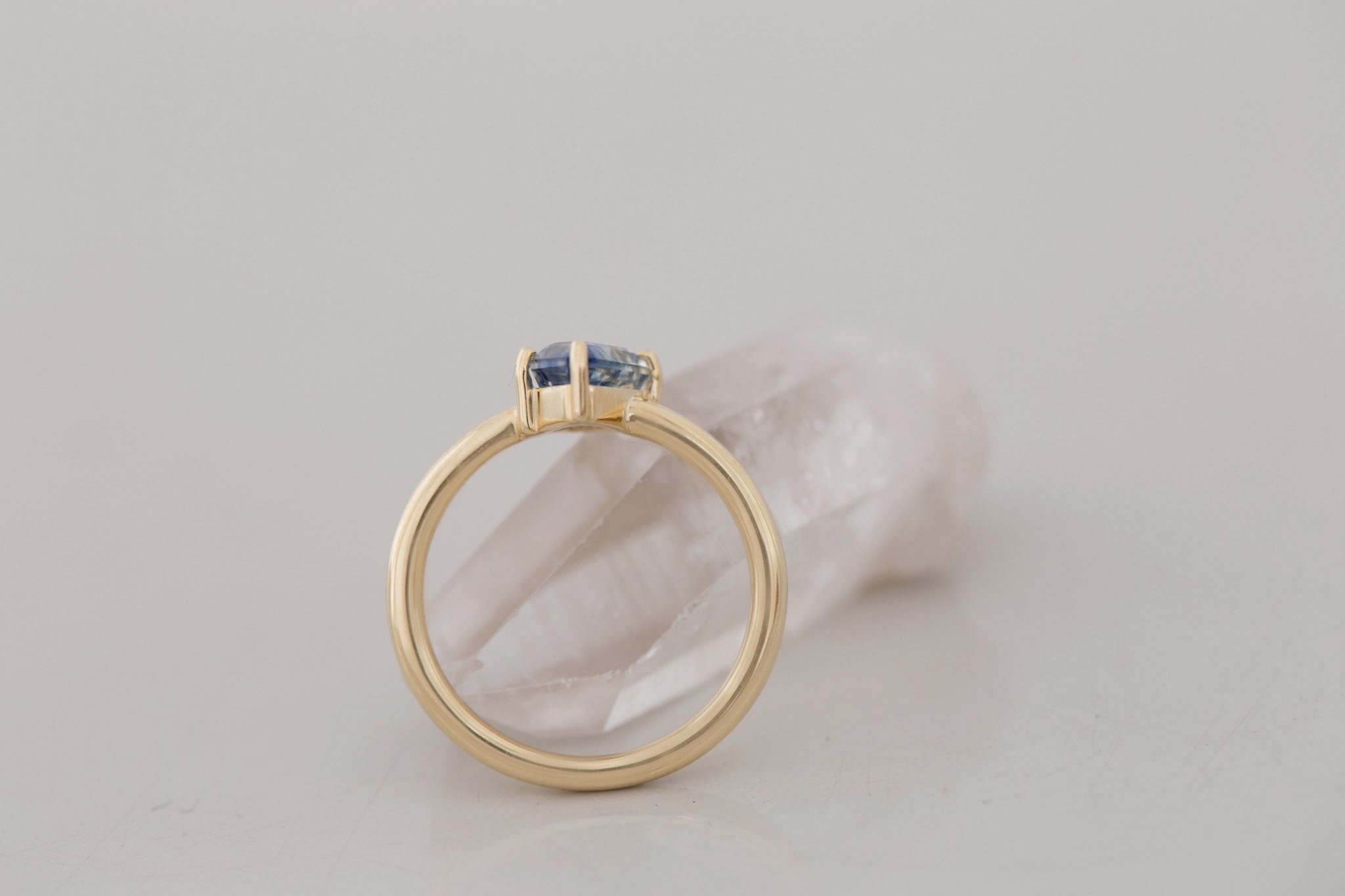 Briar Ring | Geometric Bicolor Sapphire Solitaire Engagement Ring 1.77 ct | 14k Recycled Gold | One of a Kind