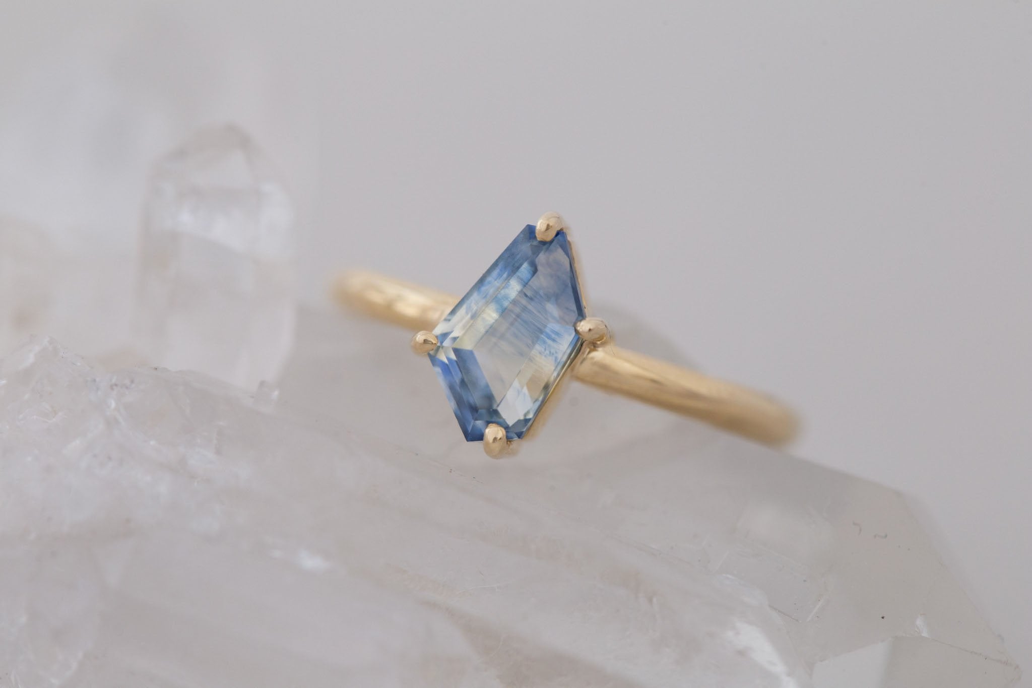 Briar Ring | Geometric Bicolor Sapphire Solitaire Engagement Ring 1.77 ct | 14k Recycled Gold | One of a Kind