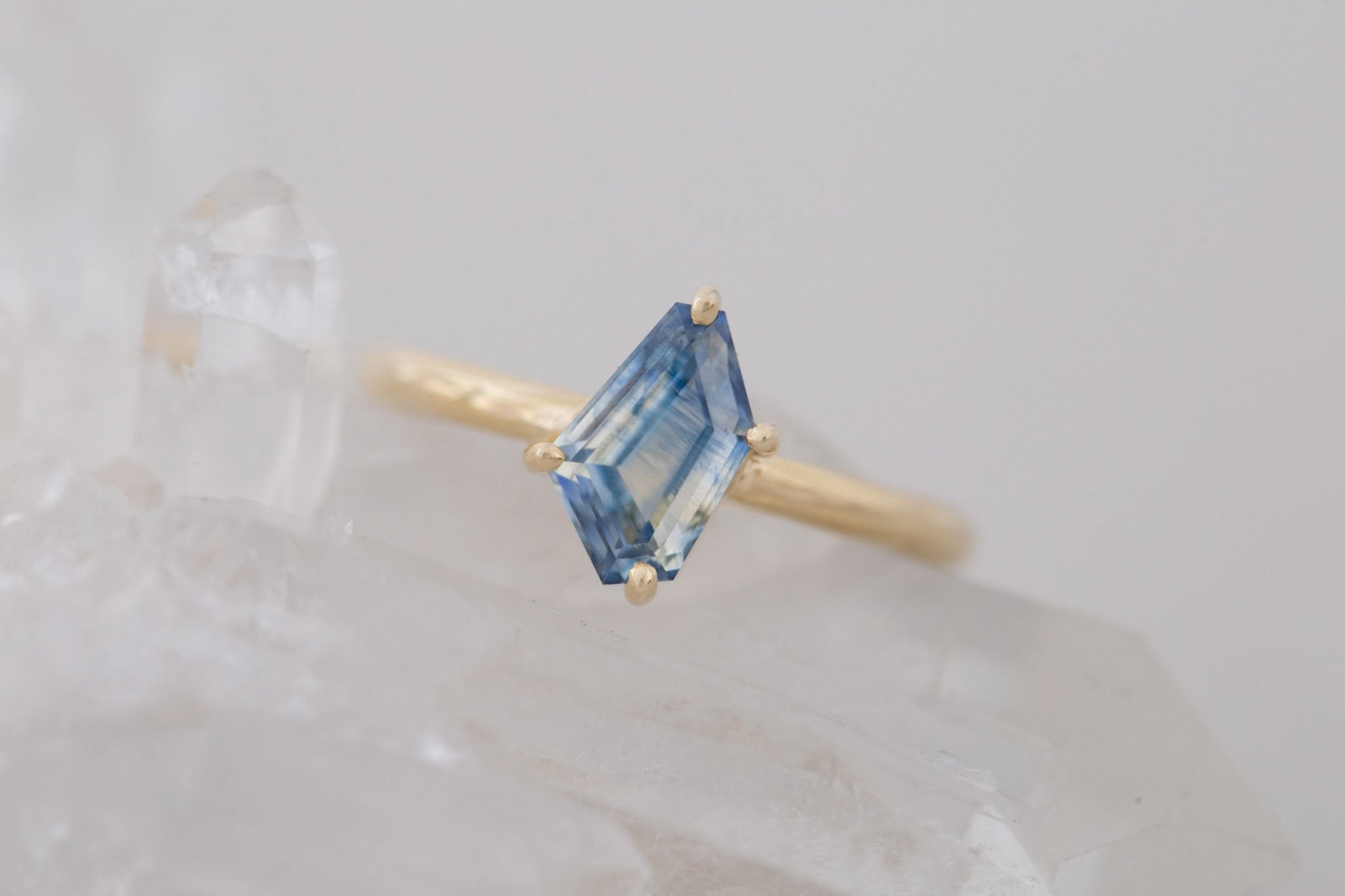 Briar Ring | Geometric Bicolor Sapphire Solitaire Engagement Ring 1.77 ct | 14k Recycled Gold | One of a Kind