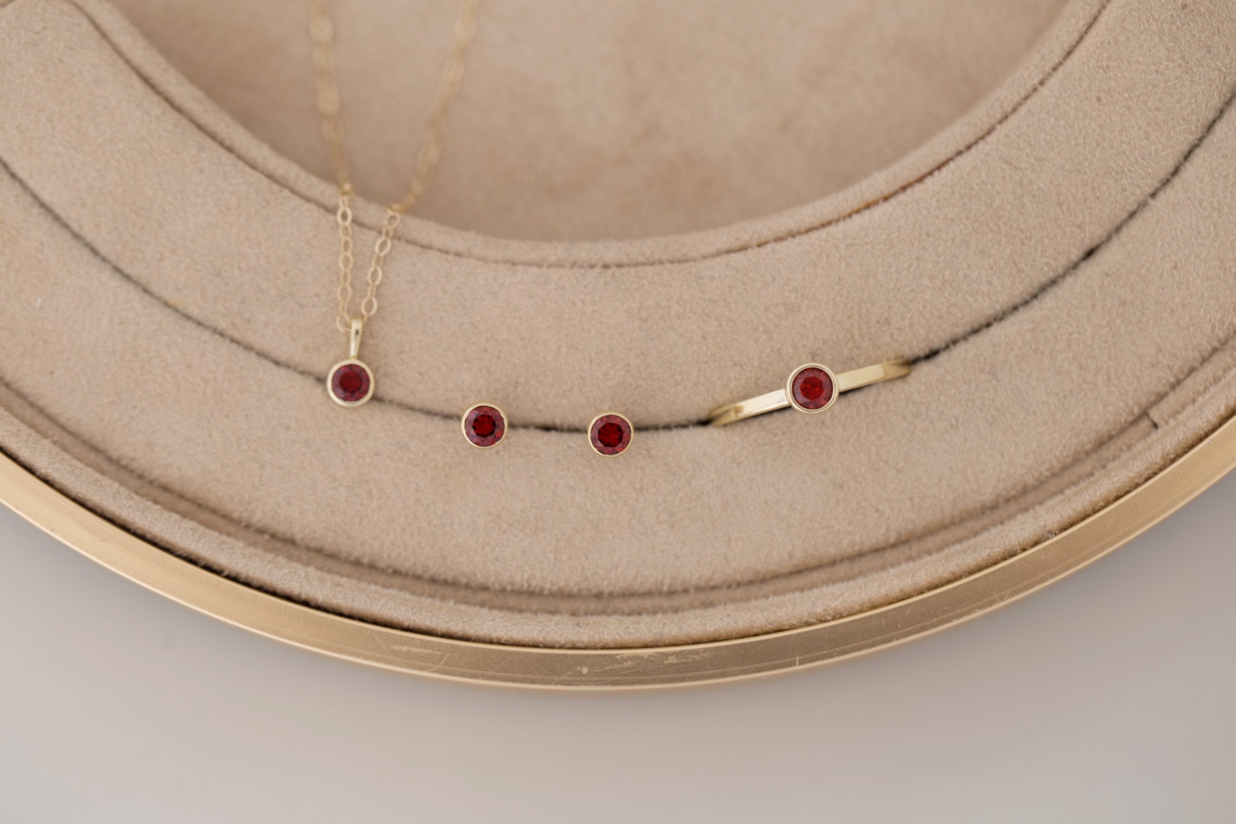 Garnet Necklace | The Birthstone Collection | January | 14k Recycled Gold