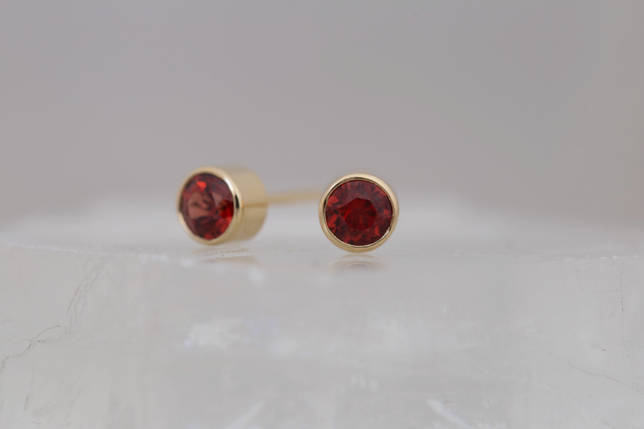 Garnet Earrings | The Birthstone Collection | January | 14k Recycled Gold