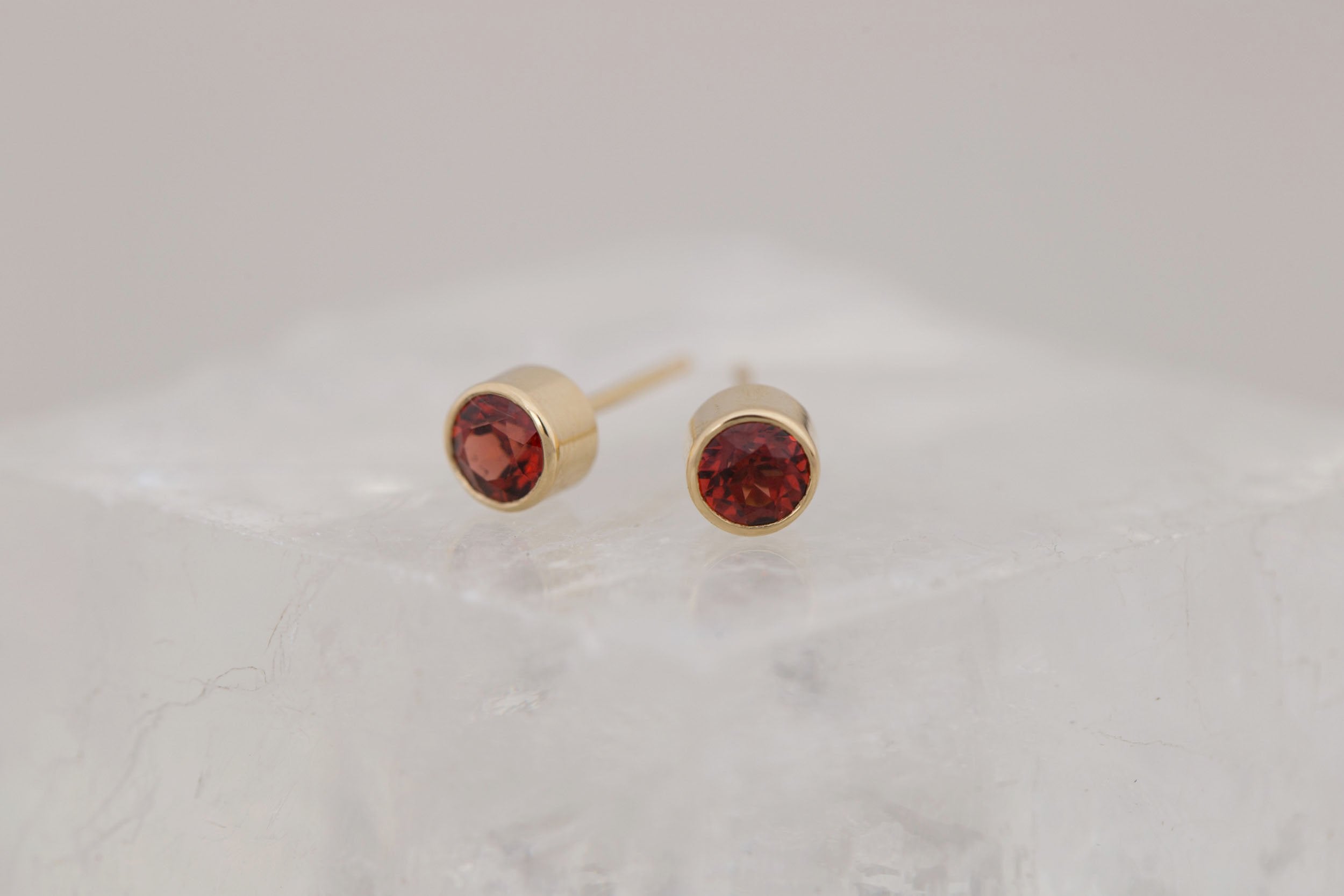 Garnet Earrings | The Birthstone Collection | January | 14k Recycled Gold