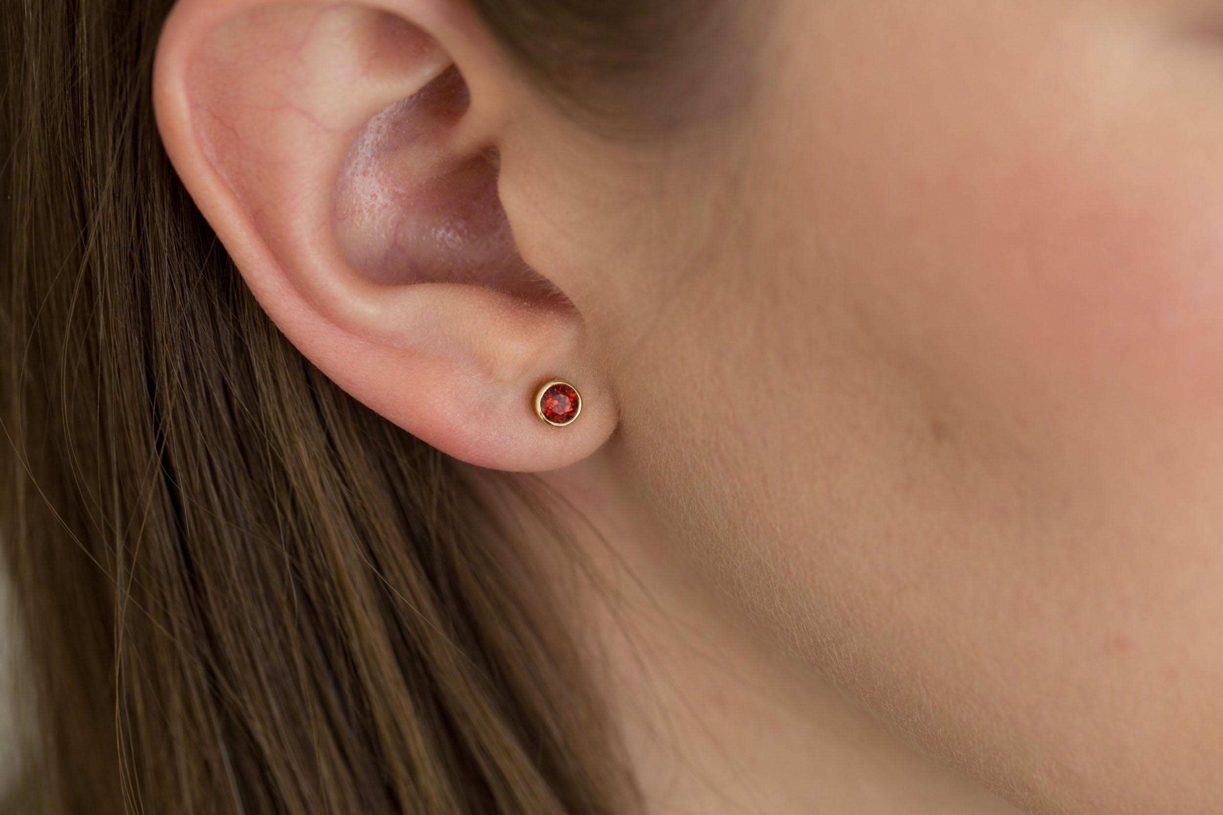 Garnet Earrings | The Birthstone Collection | January | 14k Recycled Gold