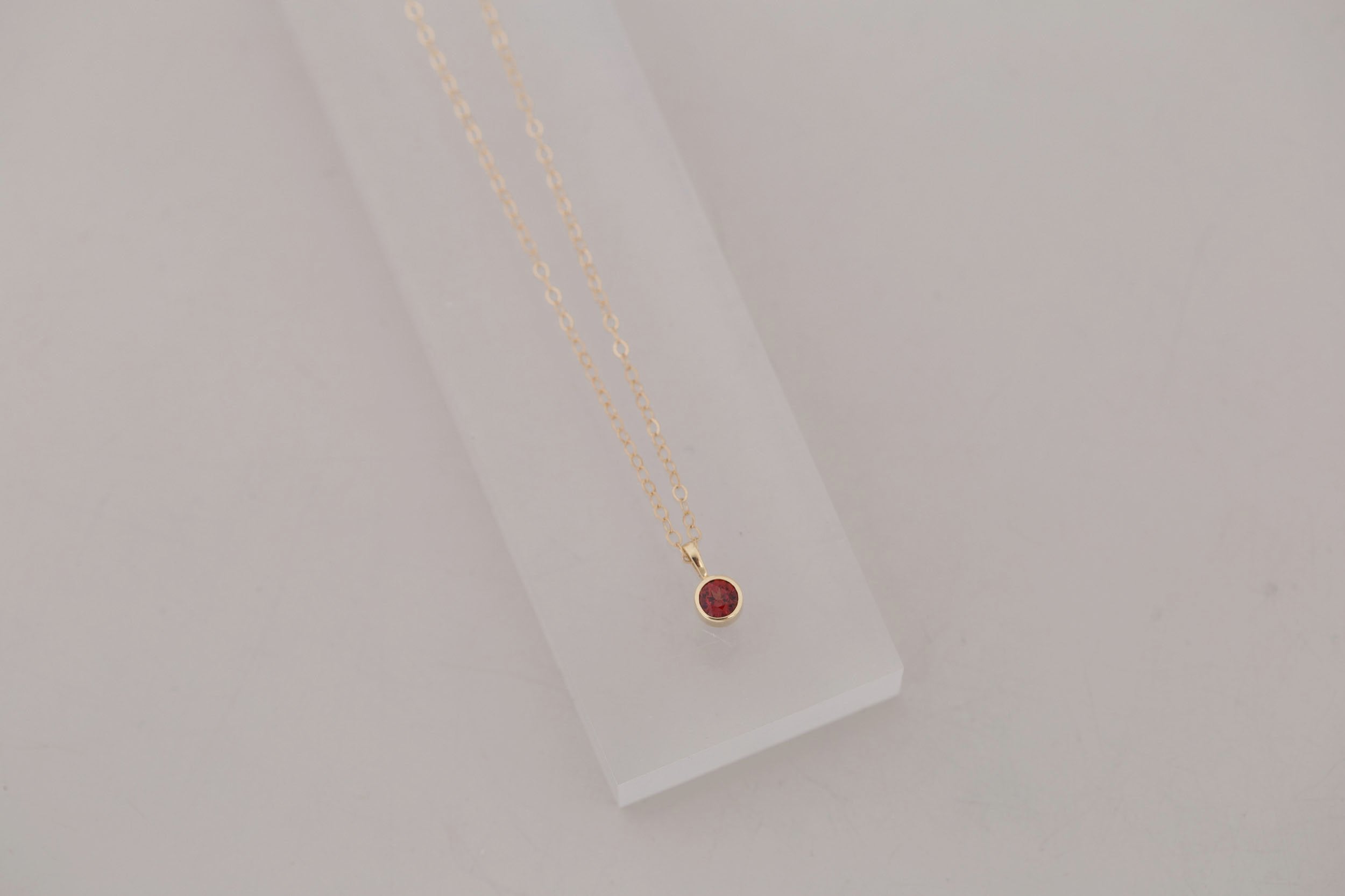 Garnet Necklace | The Birthstone Collection | January | 14k Recycled Gold