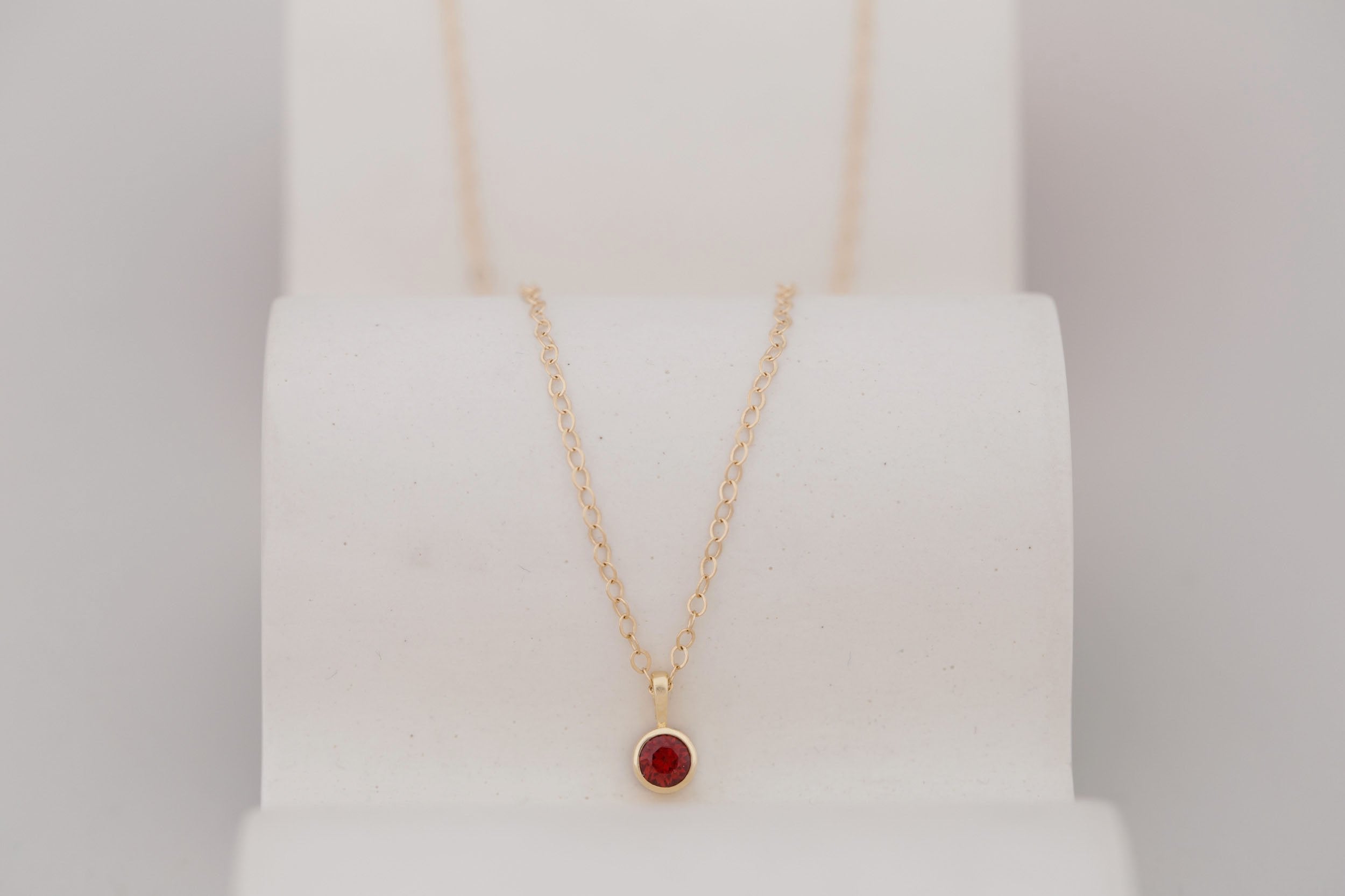 Garnet Necklace | The Birthstone Collection | January | 14k Recycled Gold
