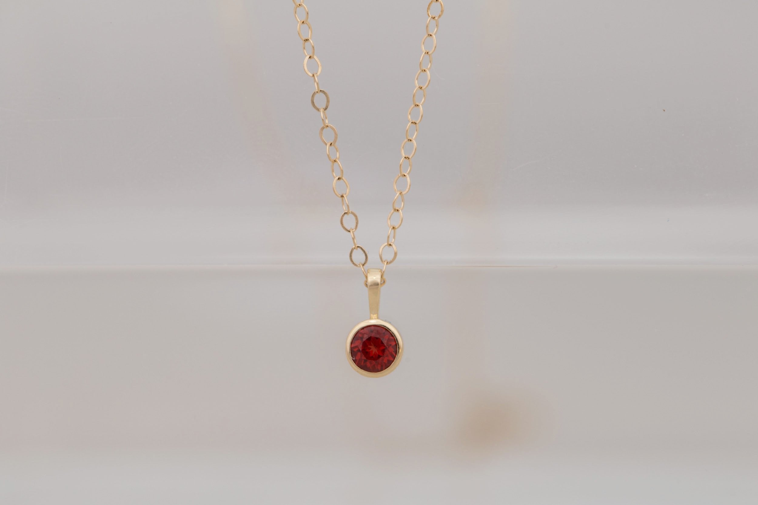 Garnet Necklace | The Birthstone Collection | January | 14k Recycled Gold