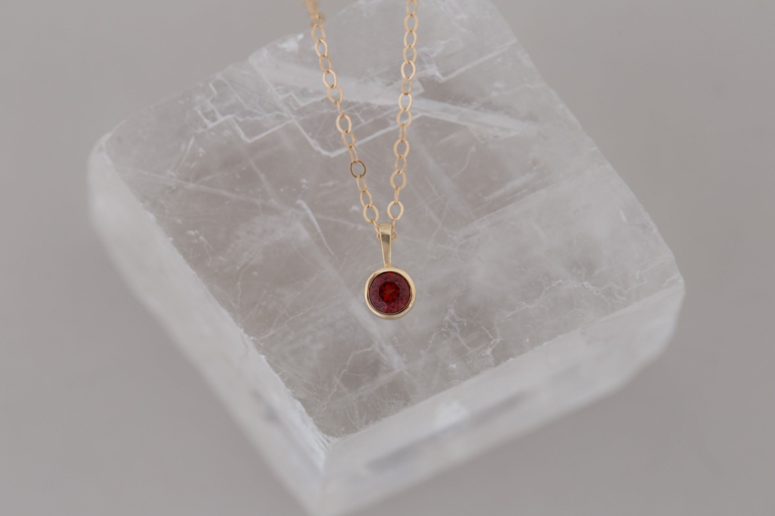 Garnet Necklace | The Birthstone Collection | January | 14k Recycled Gold