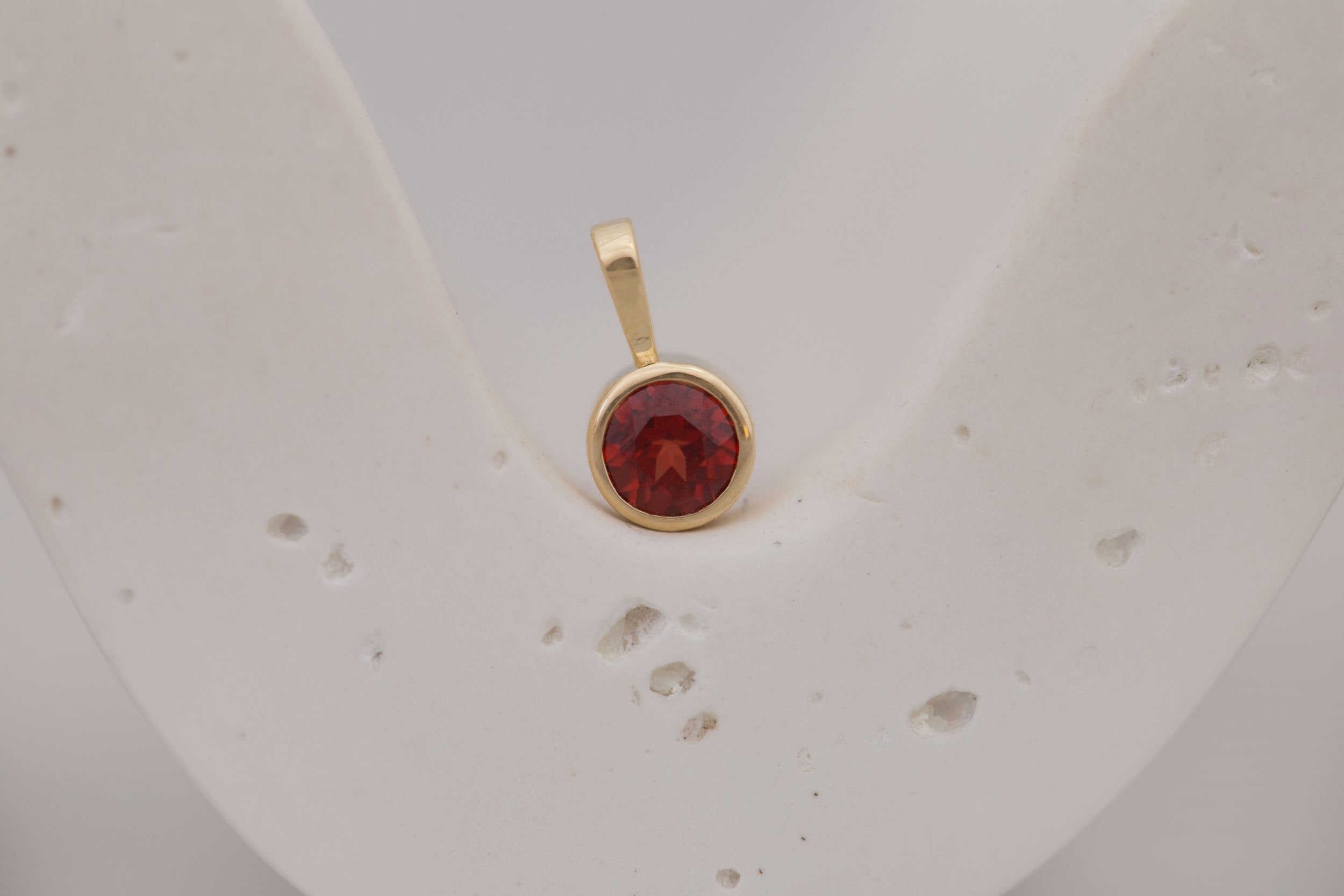 Garnet Pendant | The Birthstone Collection | January | 14k Recycled Gold