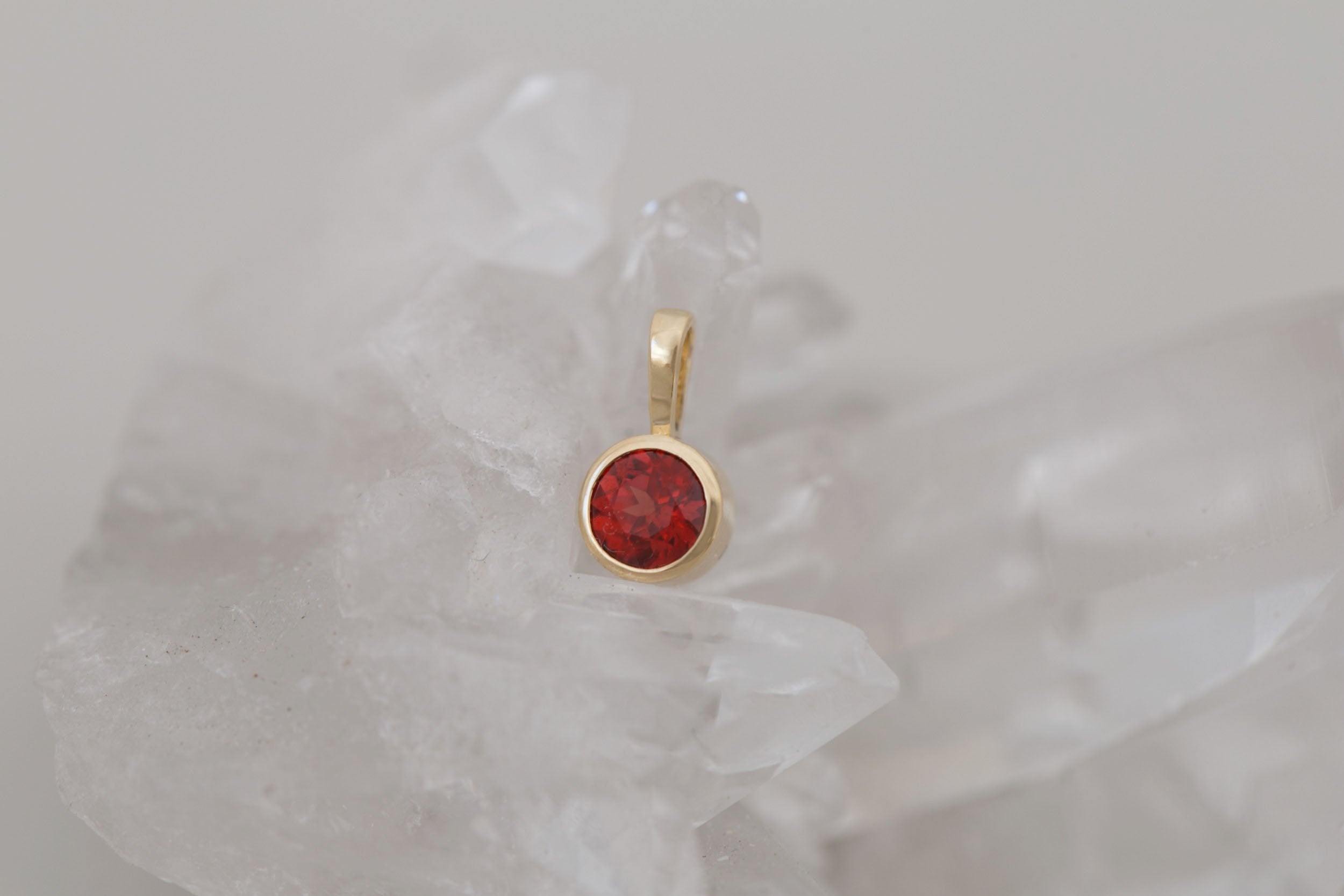 Garnet Pendant | The Birthstone Collection | January | 14k Recycled Gold