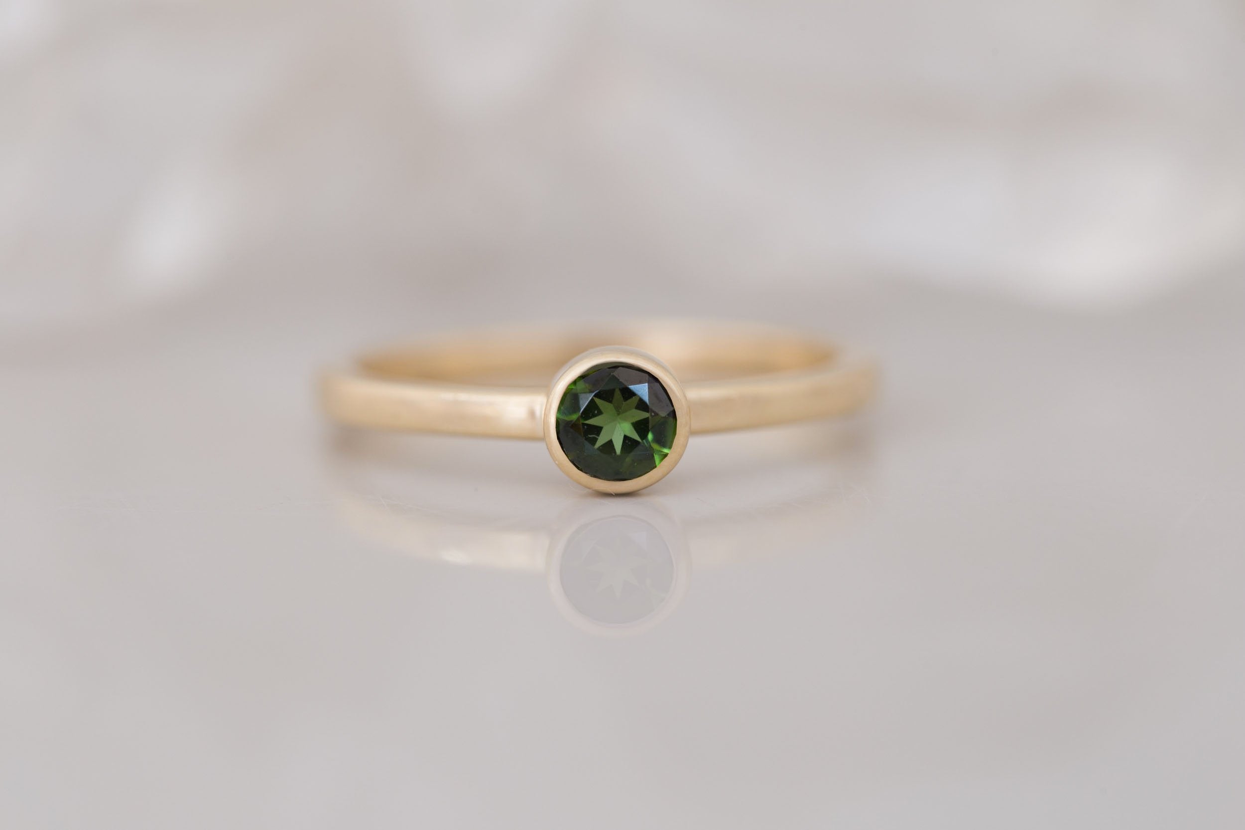 Green Tourmaline Ring | The Birthstone Ring | October | 14k Recycled Gold