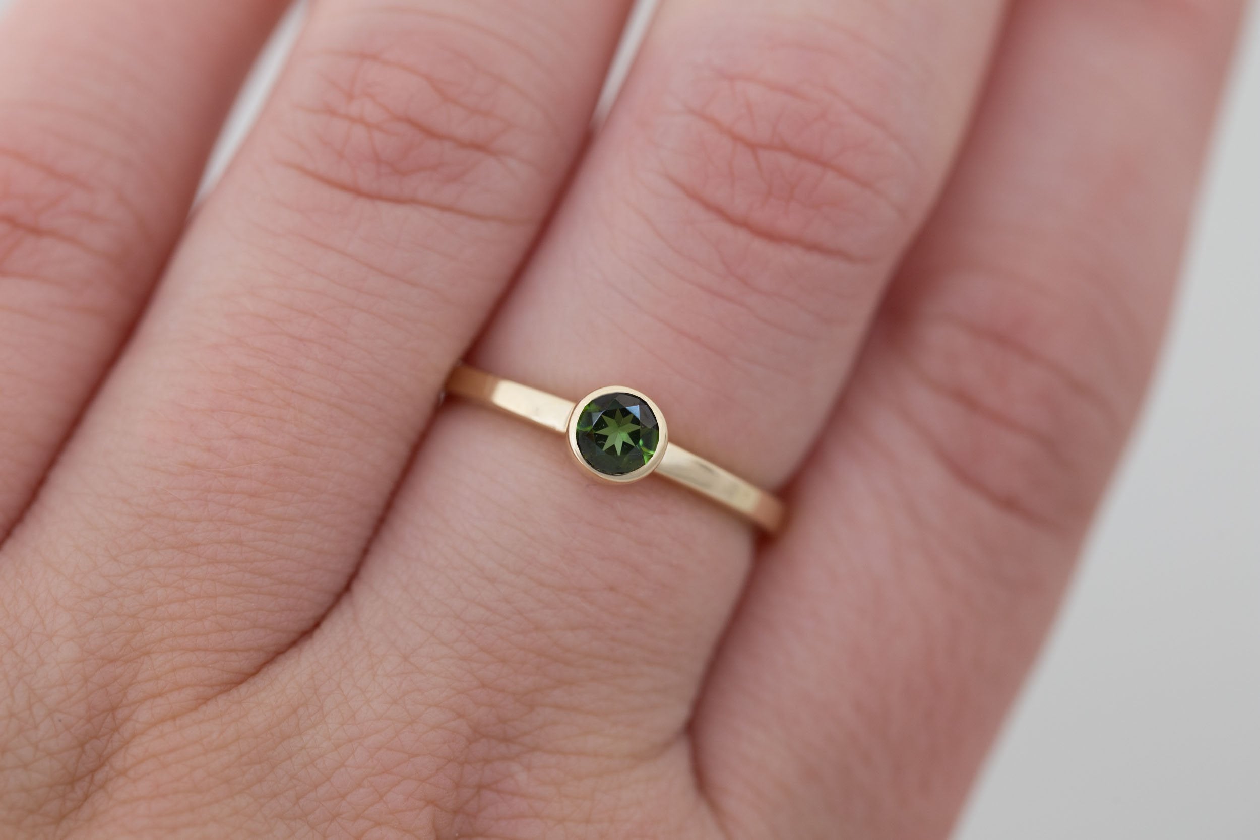 Green Tourmaline Ring | The Birthstone Ring | October | 14k Recycled Gold