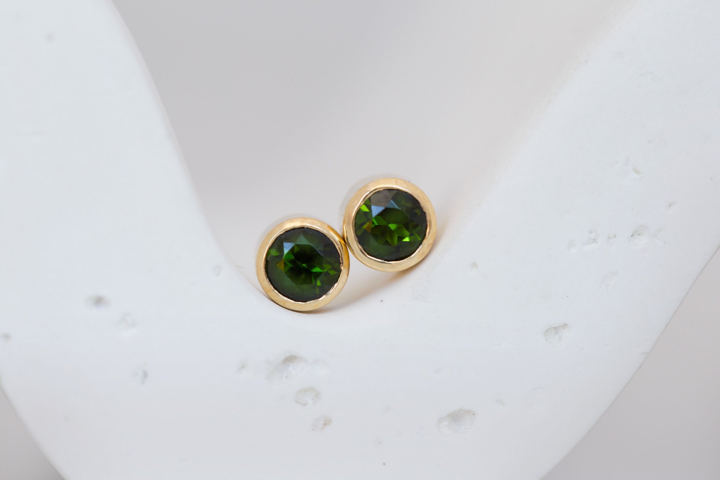 Green Tourmaline Earrings | The Birthstone Collection | October | 14k Recycled Gold