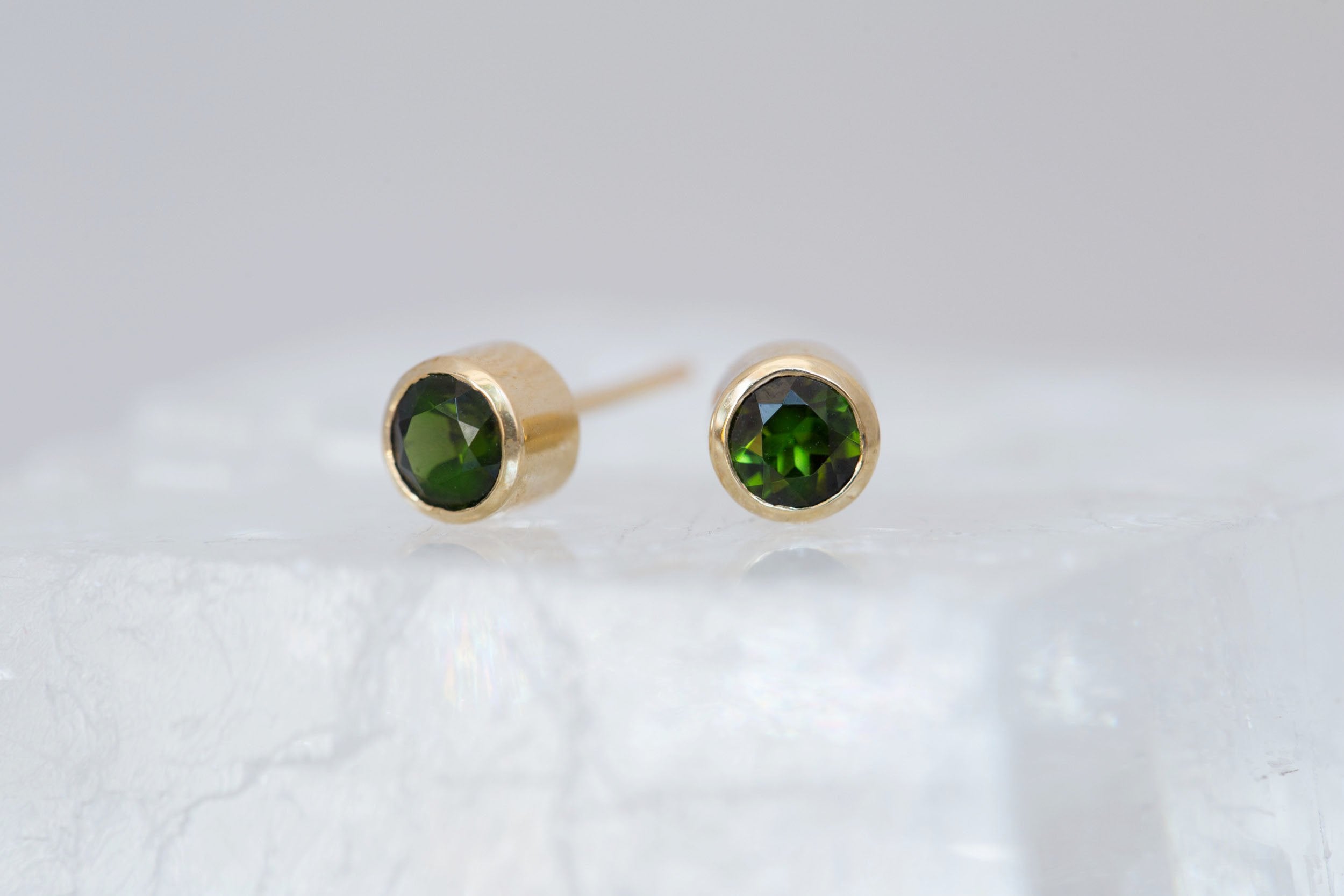 Green Tourmaline Earrings | The Birthstone Collection | October | 14k Recycled Gold