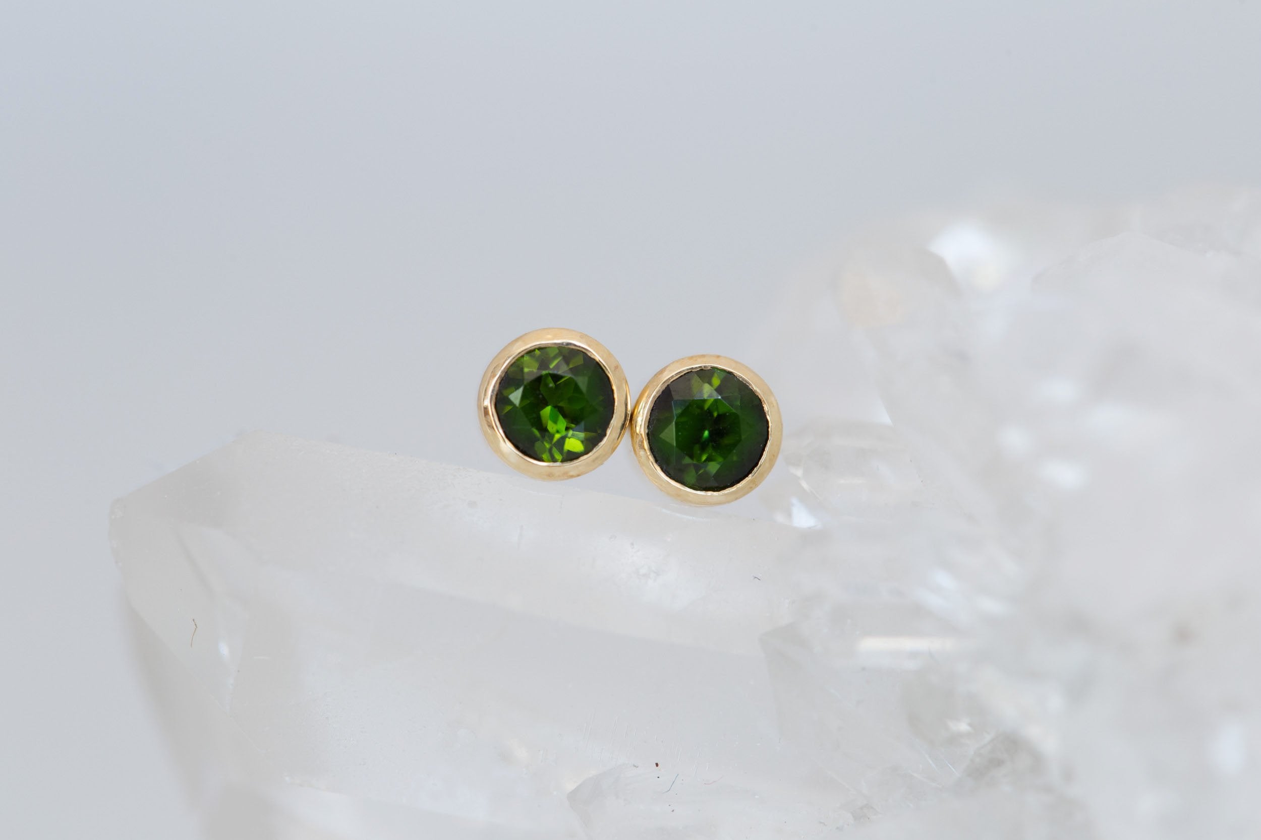 Green Tourmaline Earrings | The Birthstone Collection | October | 14k Recycled Gold