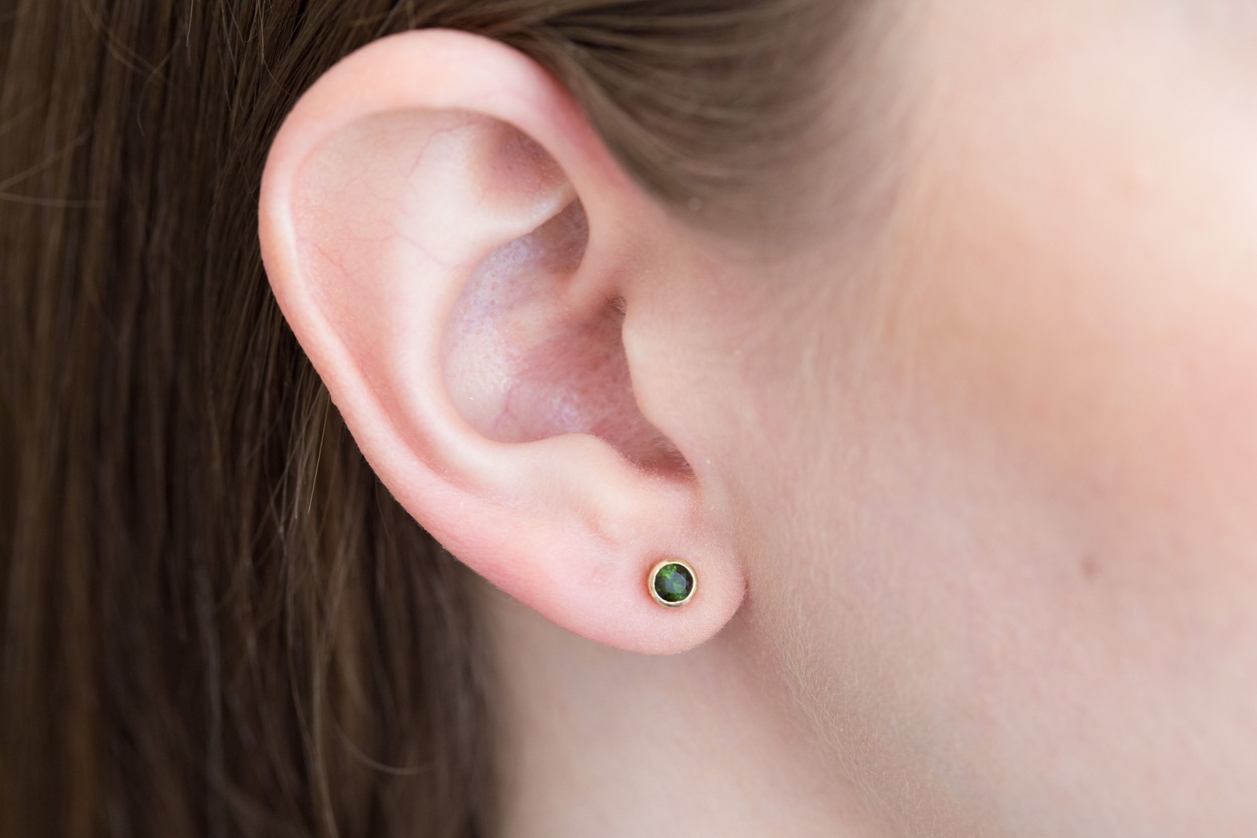 Green Tourmaline Earrings | The Birthstone Collection | October | 14k Recycled Gold