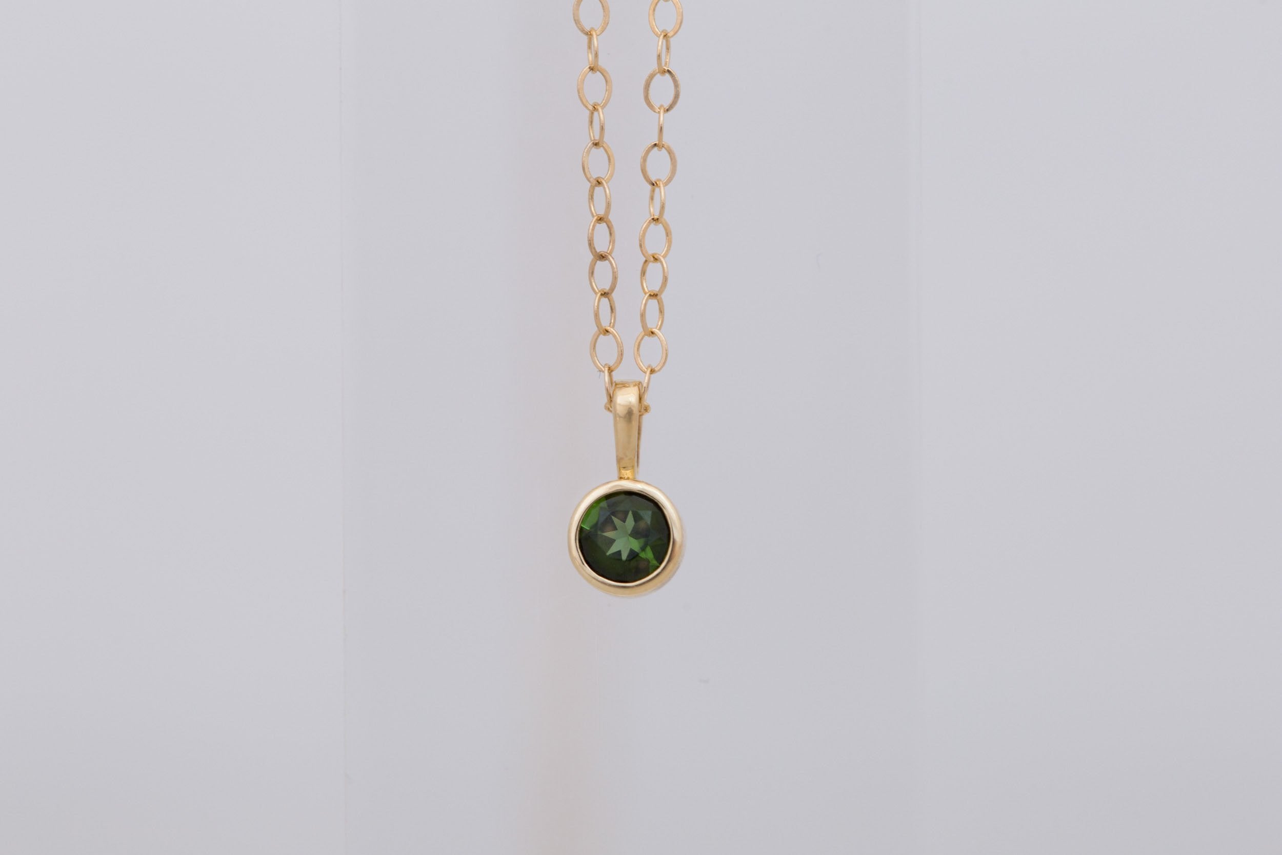 Green Tourmaline Necklace | The Birthstone Collection | October | 14k Recycled Gold