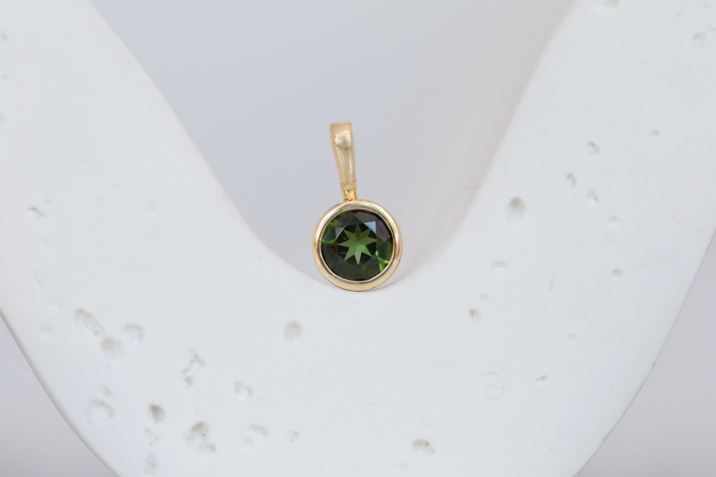 Green Tourmaline Pendant | The Birthstone Collection | October | 14k Recycled Gold