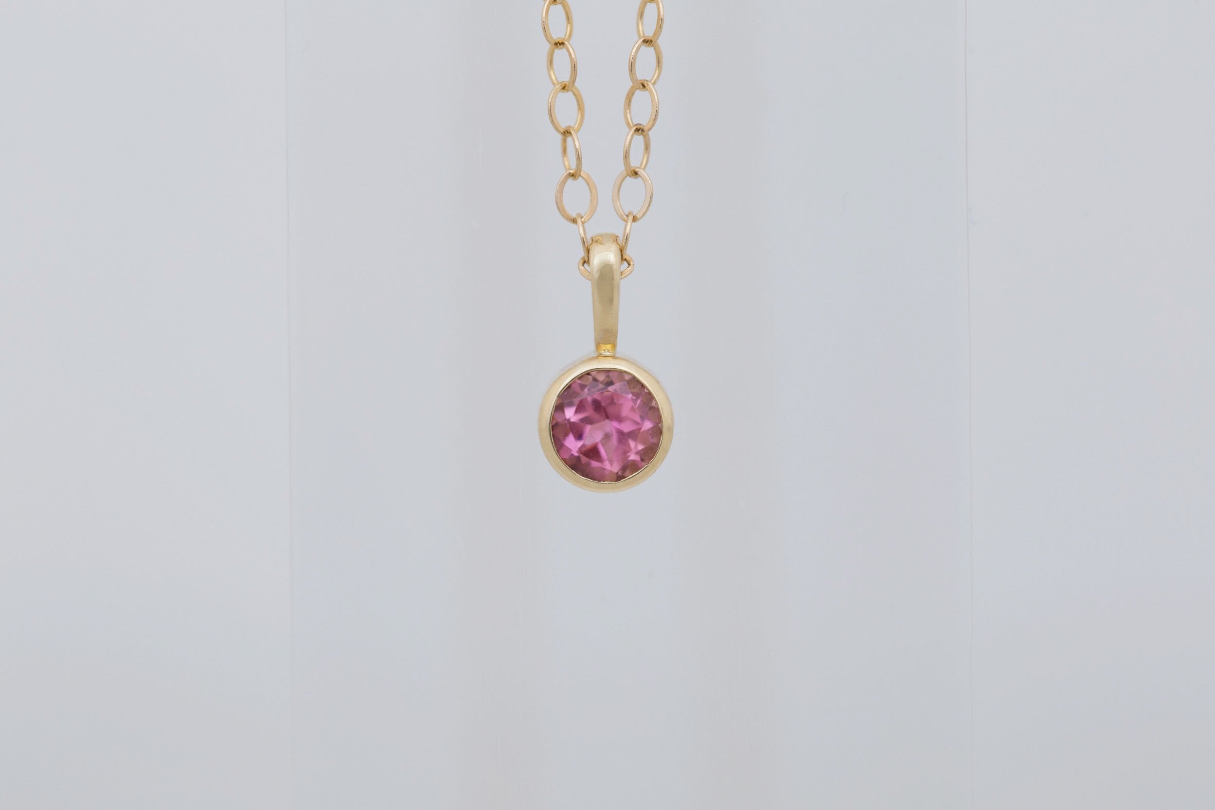 Pink Tourmaline Necklace | The Birthstone Collection | October | 14k Recycled Gold