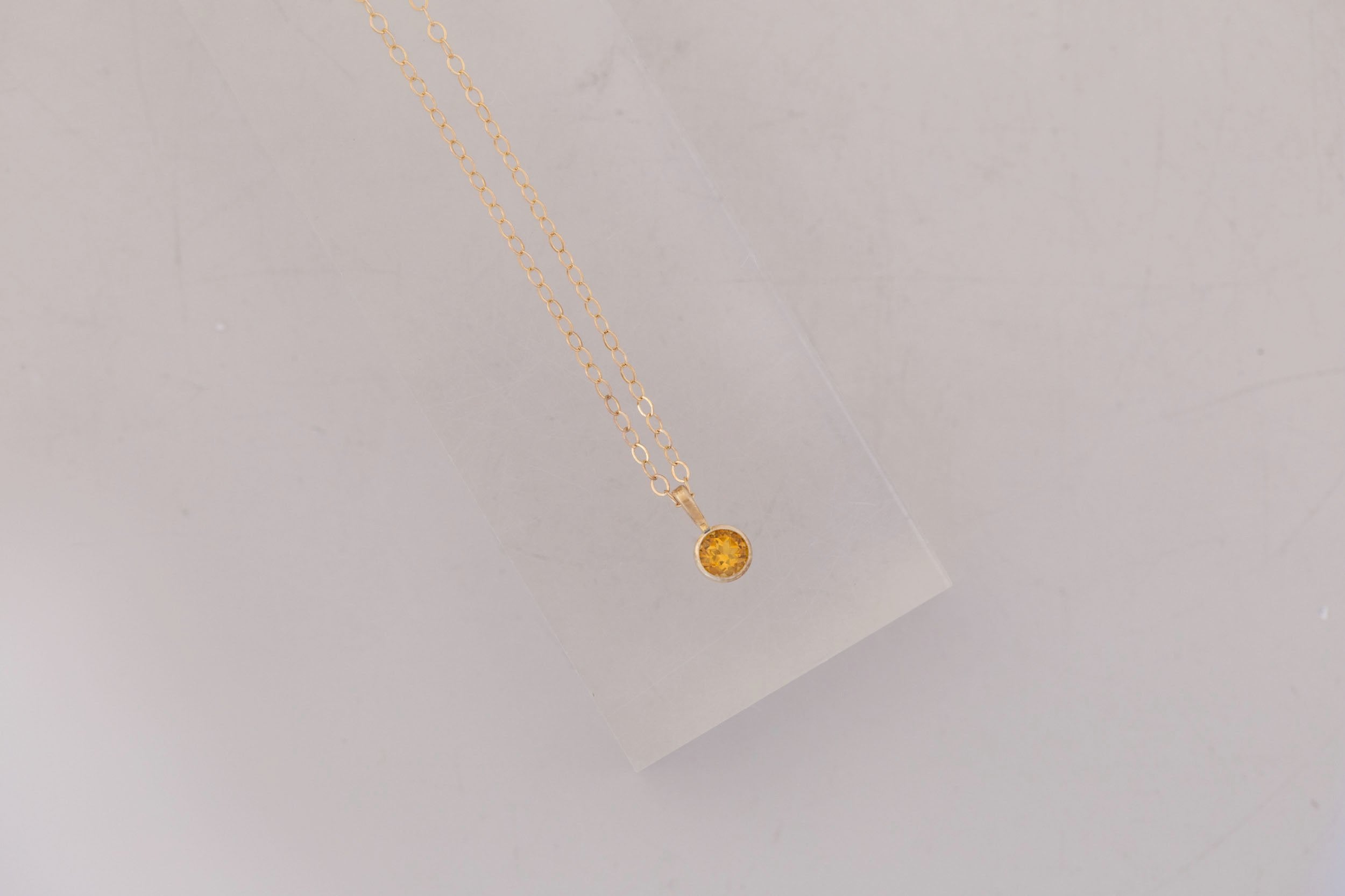 Citrine Necklace | The Birthstone Collection | November | 14k Recycled Gold