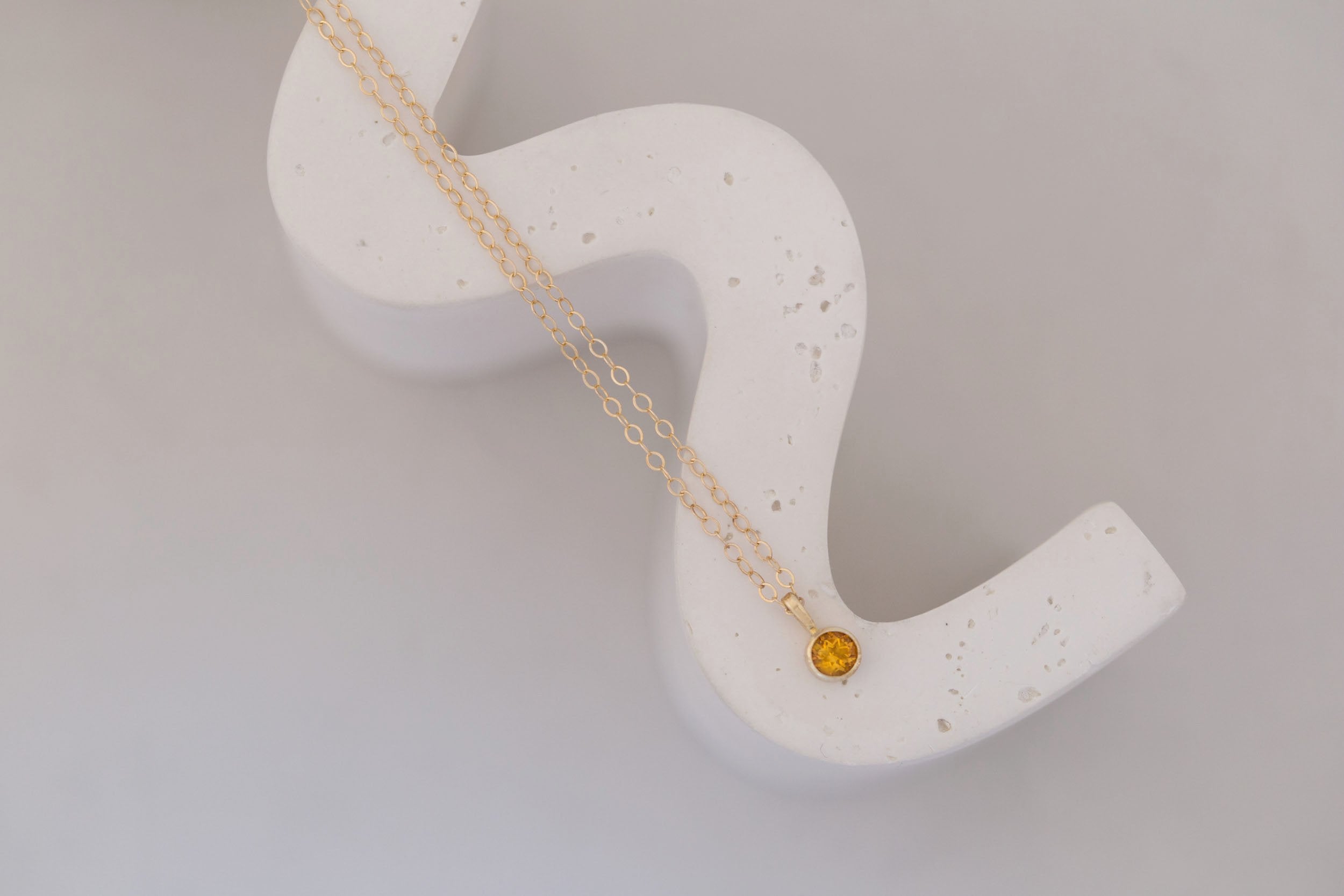 Citrine Necklace | The Birthstone Collection | November | 14k Recycled Gold