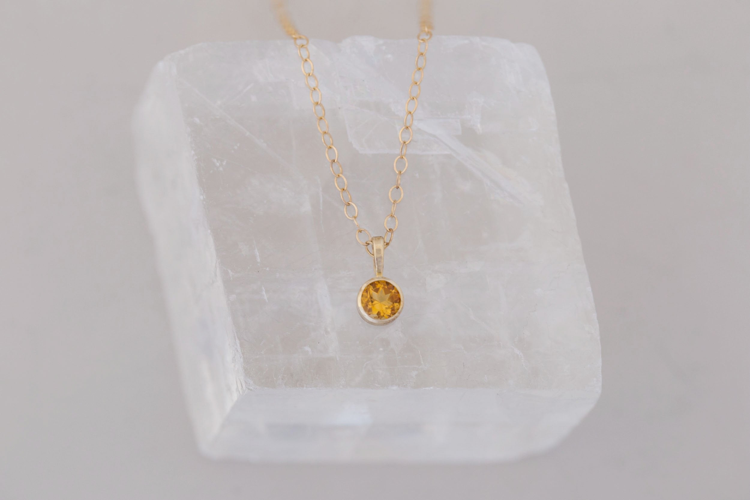 Citrine Necklace | The Birthstone Collection | November | 14k Recycled Gold